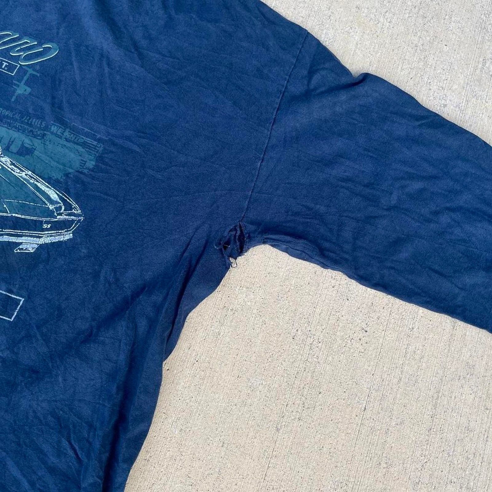 AAA American Muscle Camaro Distressed Navy Long Sleeve Chevy Car Size US L / EU 52-54 / 3 - 4 Thumbnail