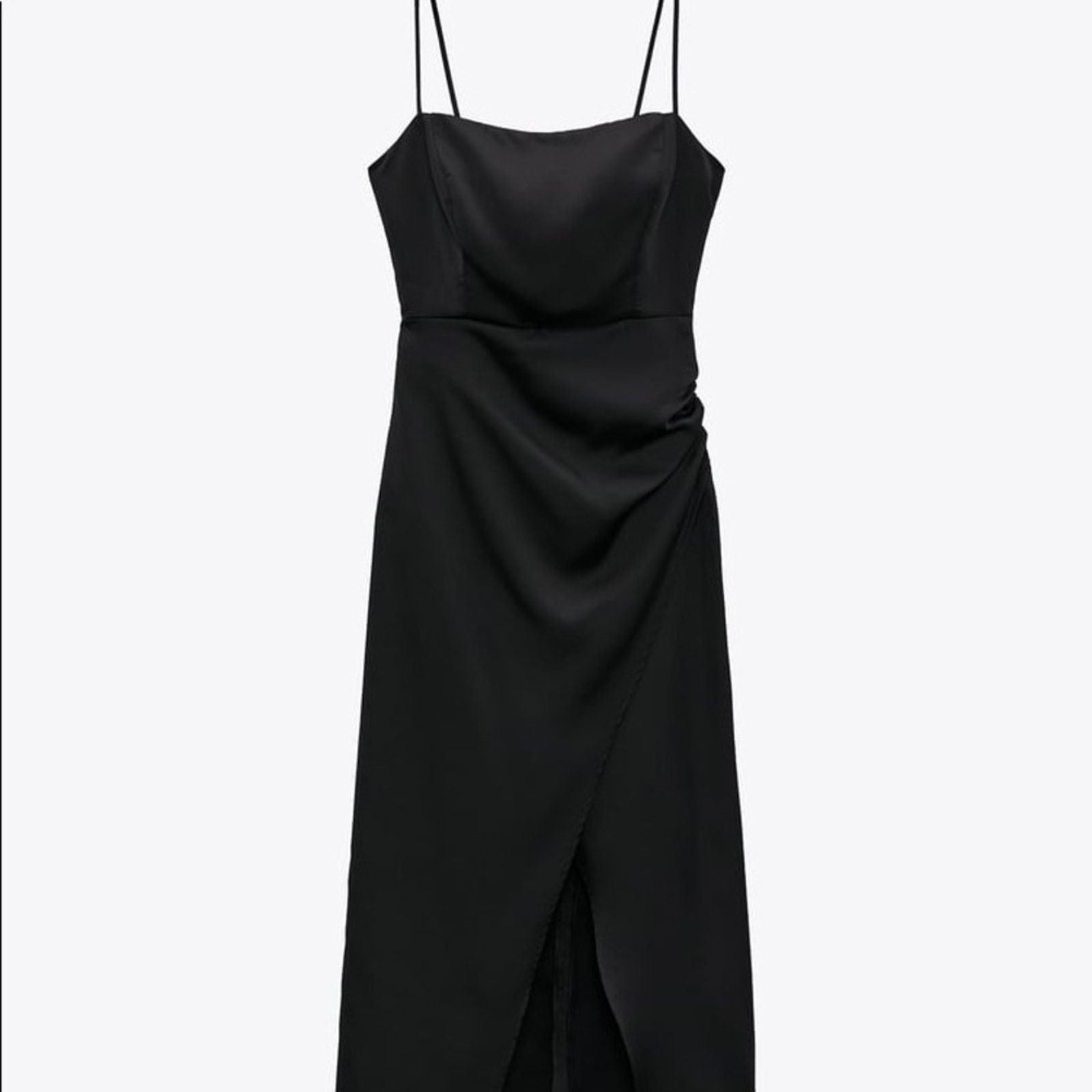Zara ZARA BLOGGER FAVORITE SATIN EFFECT CUT OUT MIDI DRESS Size S / US 4 / IT 40 - 10 Thumbnail