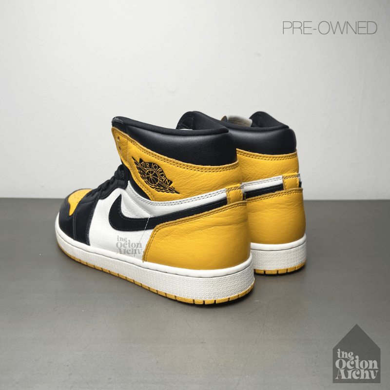 Jordan Brand Air Jordan 1 Retro High OG 'Yellow Toe-Taxi' Pre-Owned Size US 10.5 / EU 43-44 - 3 Thumbnail