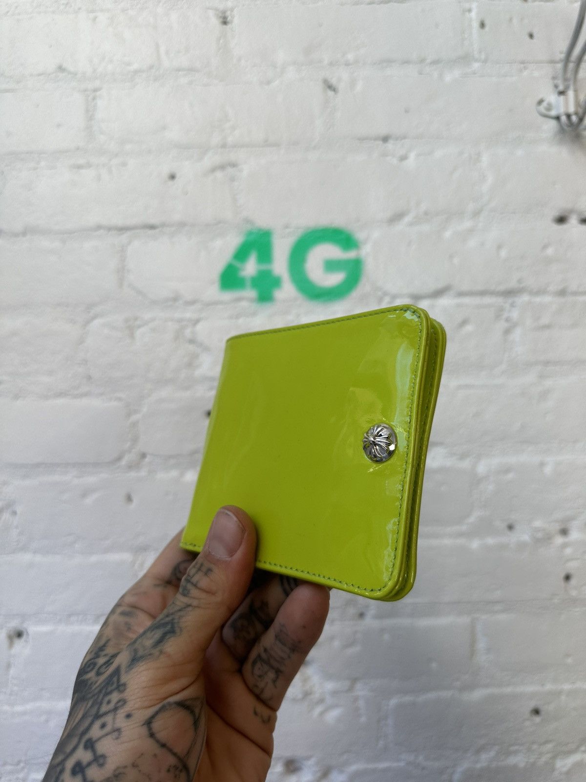 Chrome Hearts CHROME HEARTS 1/1 LIME GREEN CHEETAH LEOPARD CROSS WALLET Size ONE SIZE - 6 Thumbnail