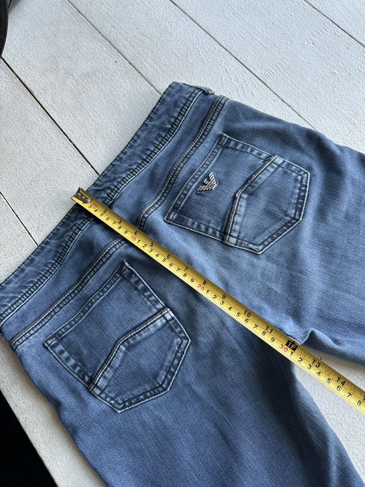 Armani 🚨Y2K WOMEN ARMANI JEANS WITH LOGO AVANT GARDE DENIM PANTS Size 28" / US 6 / IT 42 - 14 Thumbnail
