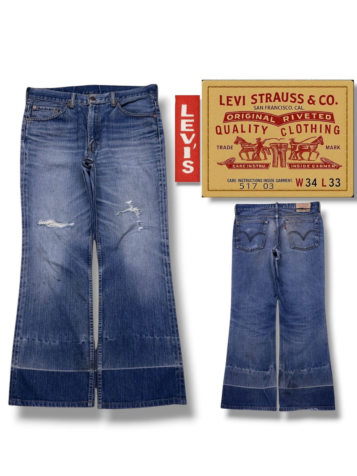 Levi's Vintage Levi’s 517-03 Japan Market Denim Jeans | Bootcut W34 Size US 34 / EU 50 - 1 Thumbnail