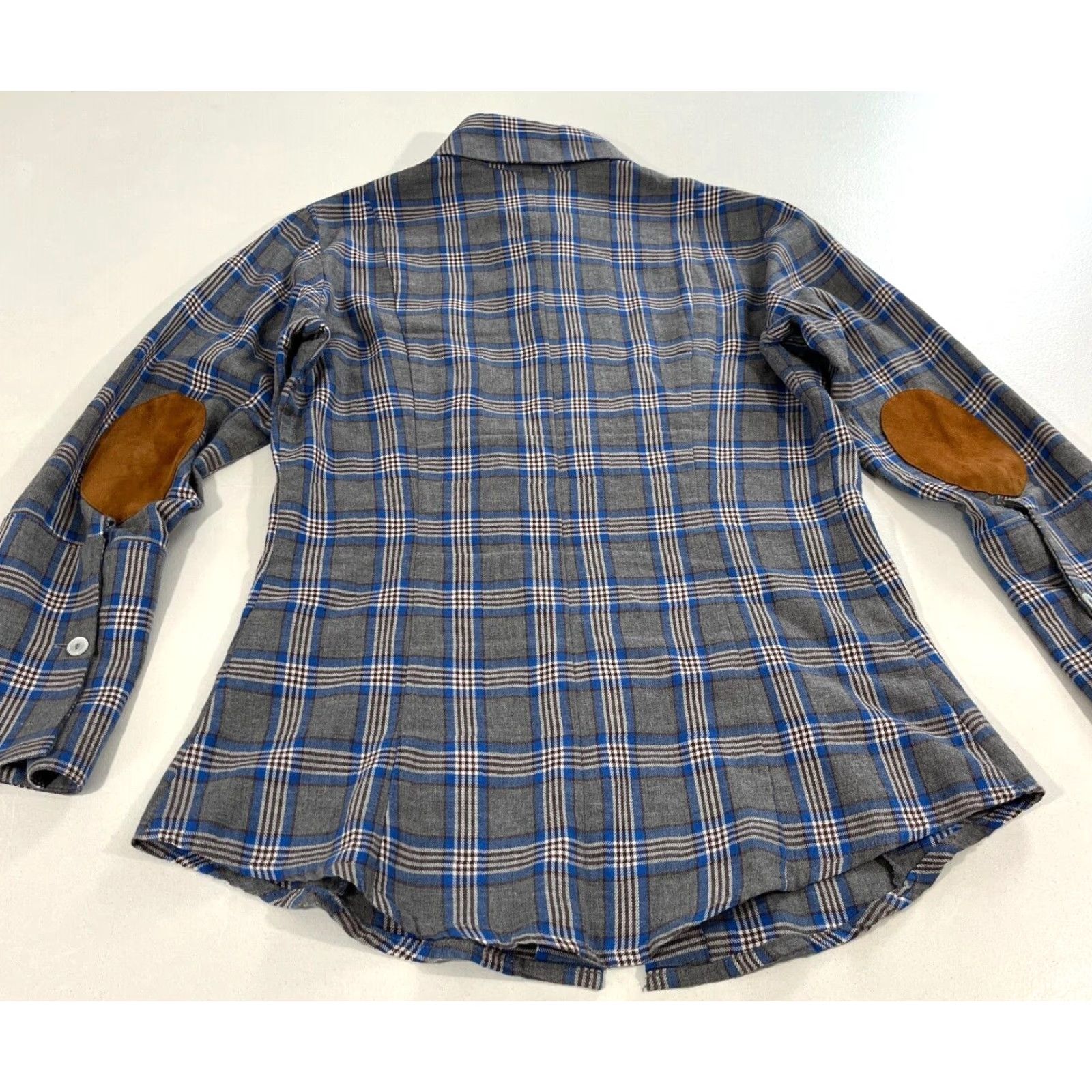Vintage VINTAGE Bell by Alicia Bell Button-Up Flannel Shirt Ladies Plaid Gray Blue 6 Cap Sleeve? (Note: Not adding new details) Size M / US 6-8 / IT 42-44 - 4 Thumbnail