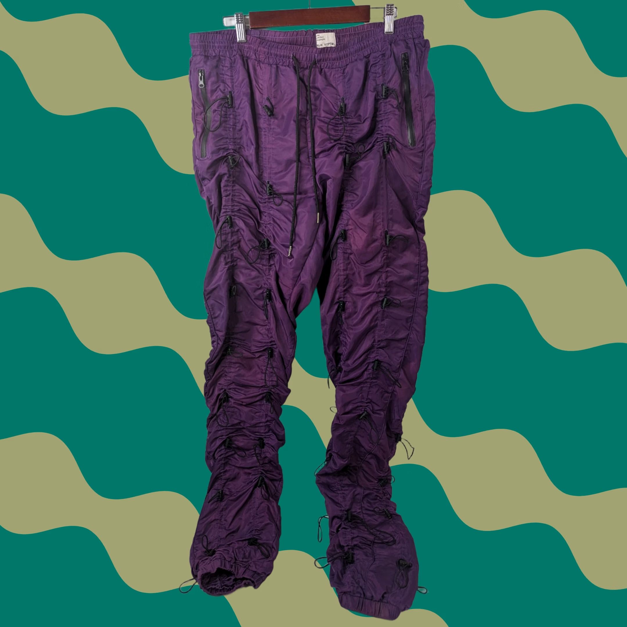 Vintage EPTM. Jogger Pants XL-36 Purple Bungee Drawstring Utility 40" Inseam Tracks Activewear Men Venise Size US 36 / EU 52 - 1 Thumbnail