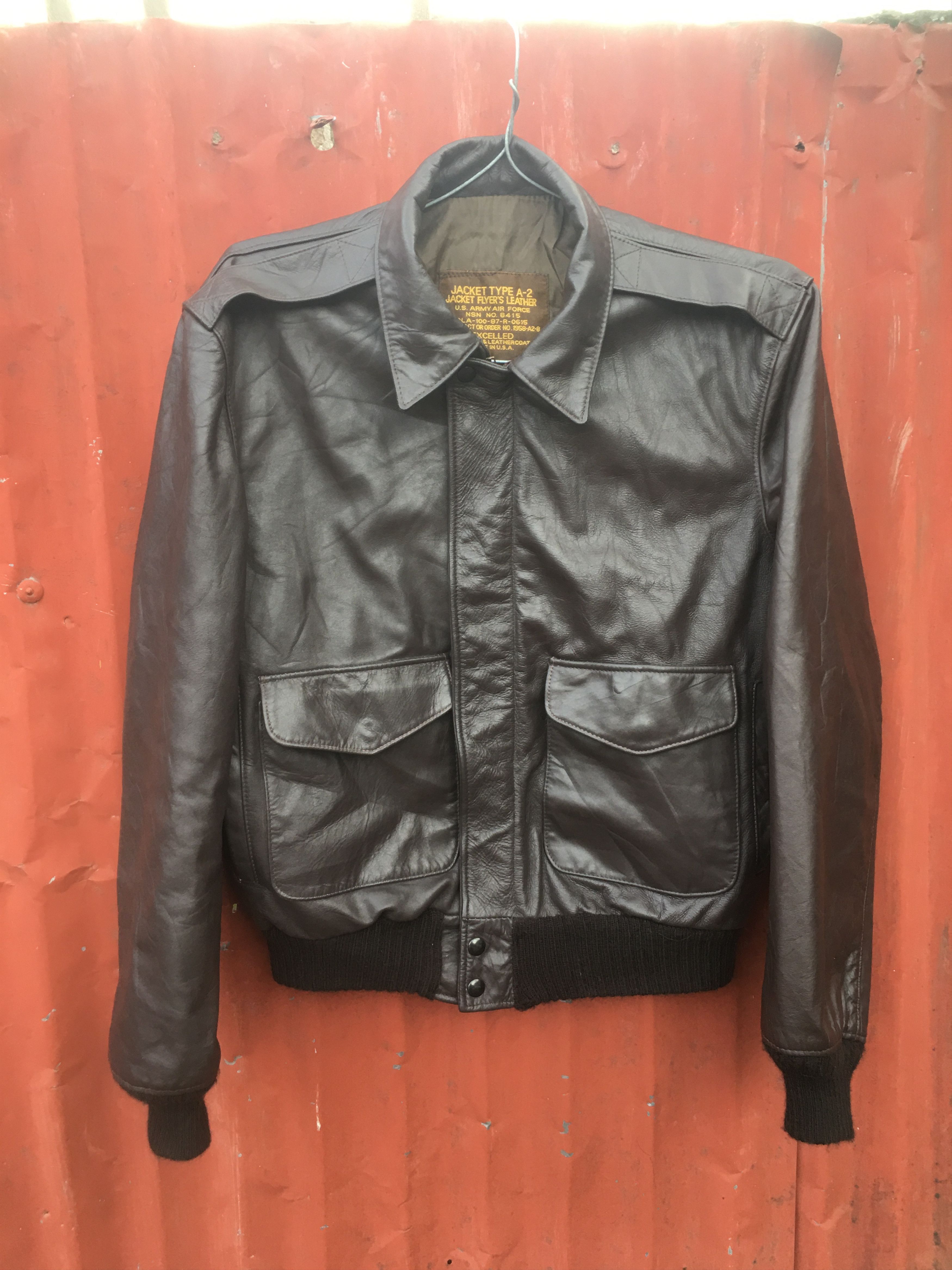 Other U.S Army Air force TYPE A-2 Brown Bomber Leather Jacket Size US S / EU 44-46 / 1 - 1 Thumbnail