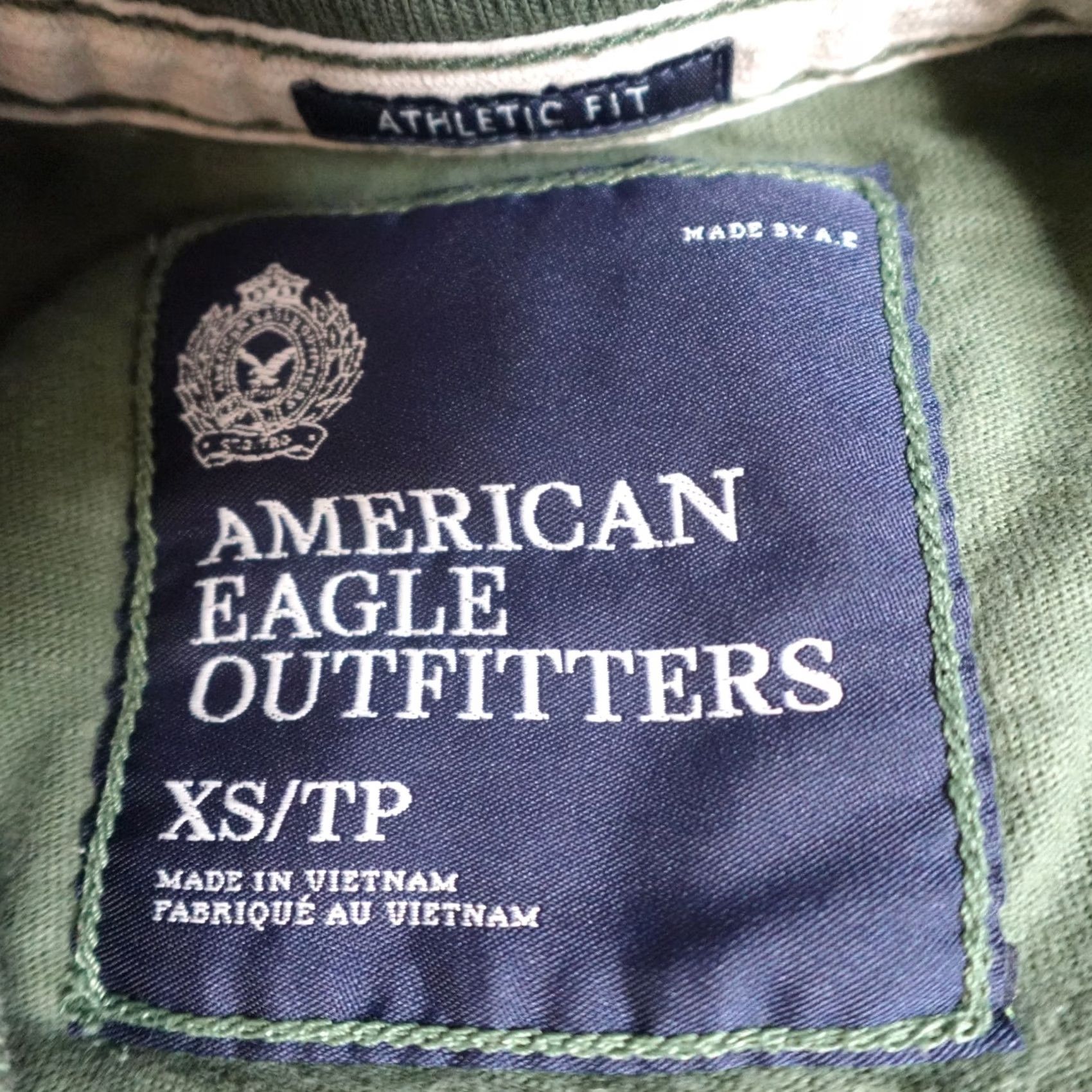 American Eagle Outfitters American Eagle Shirt Green Skull Embroidered Athletic Fit XS Y2K Size US XS / EU 42 / 0 - 3 Thumbnail
