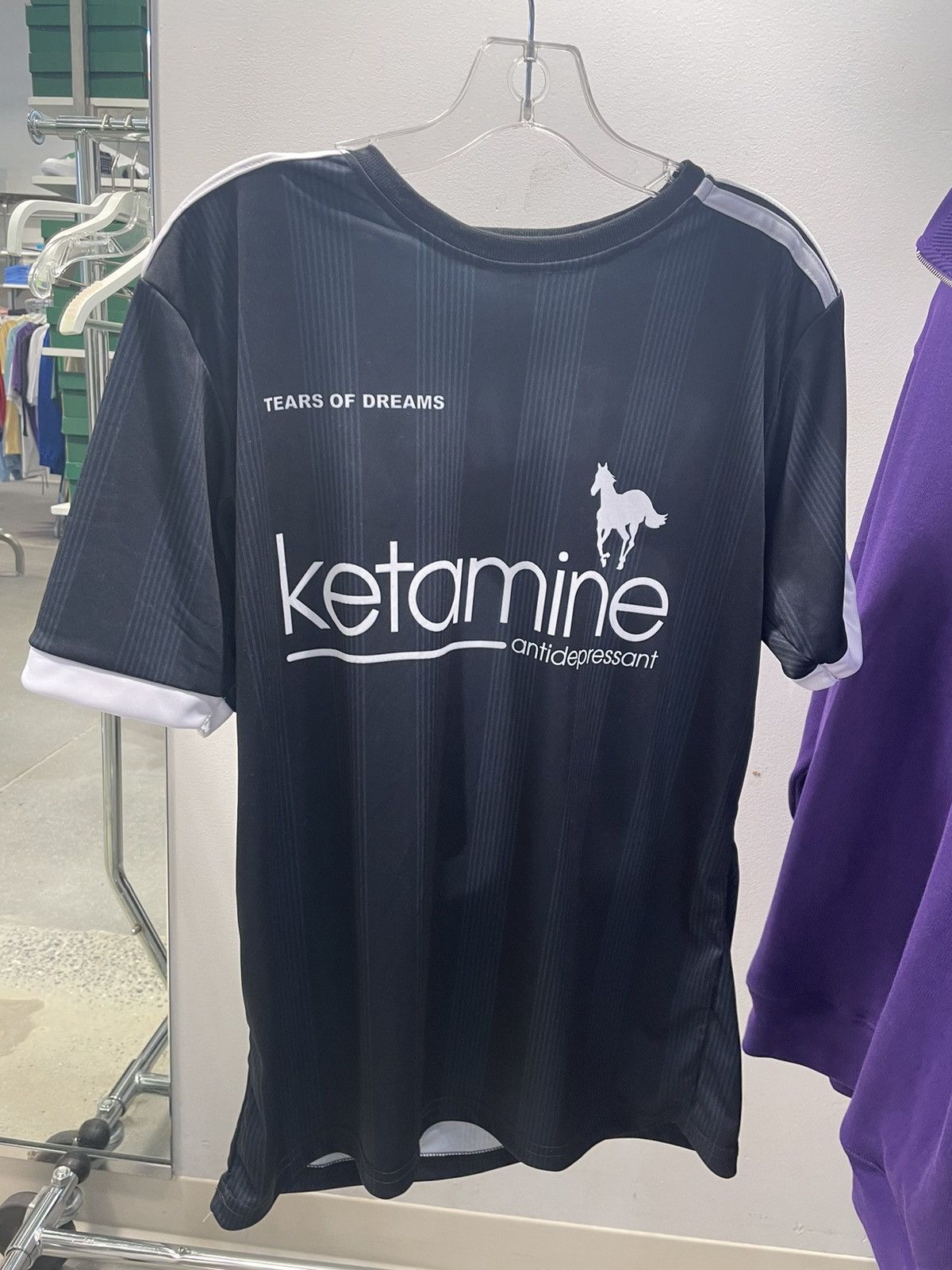 image of Drain Gang Tears Of Dreams Ketamine Jersey in Black, Men's (Size Medium)