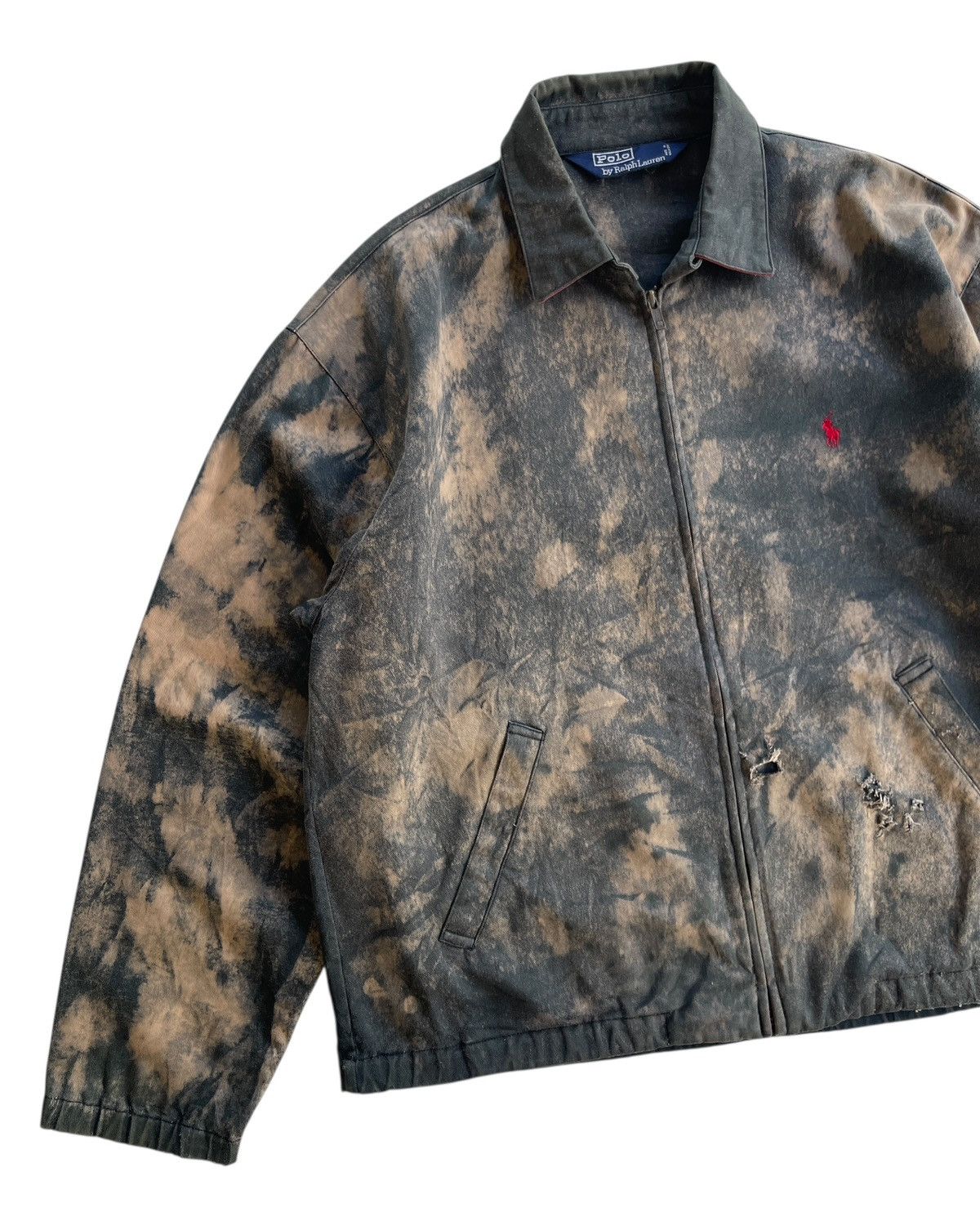 Polo Ralph Lauren Vintage 90s Polo RL Blouson Distressed Tie Dye Jacket Size US M / EU 48-50 / 2 - 4 Thumbnail