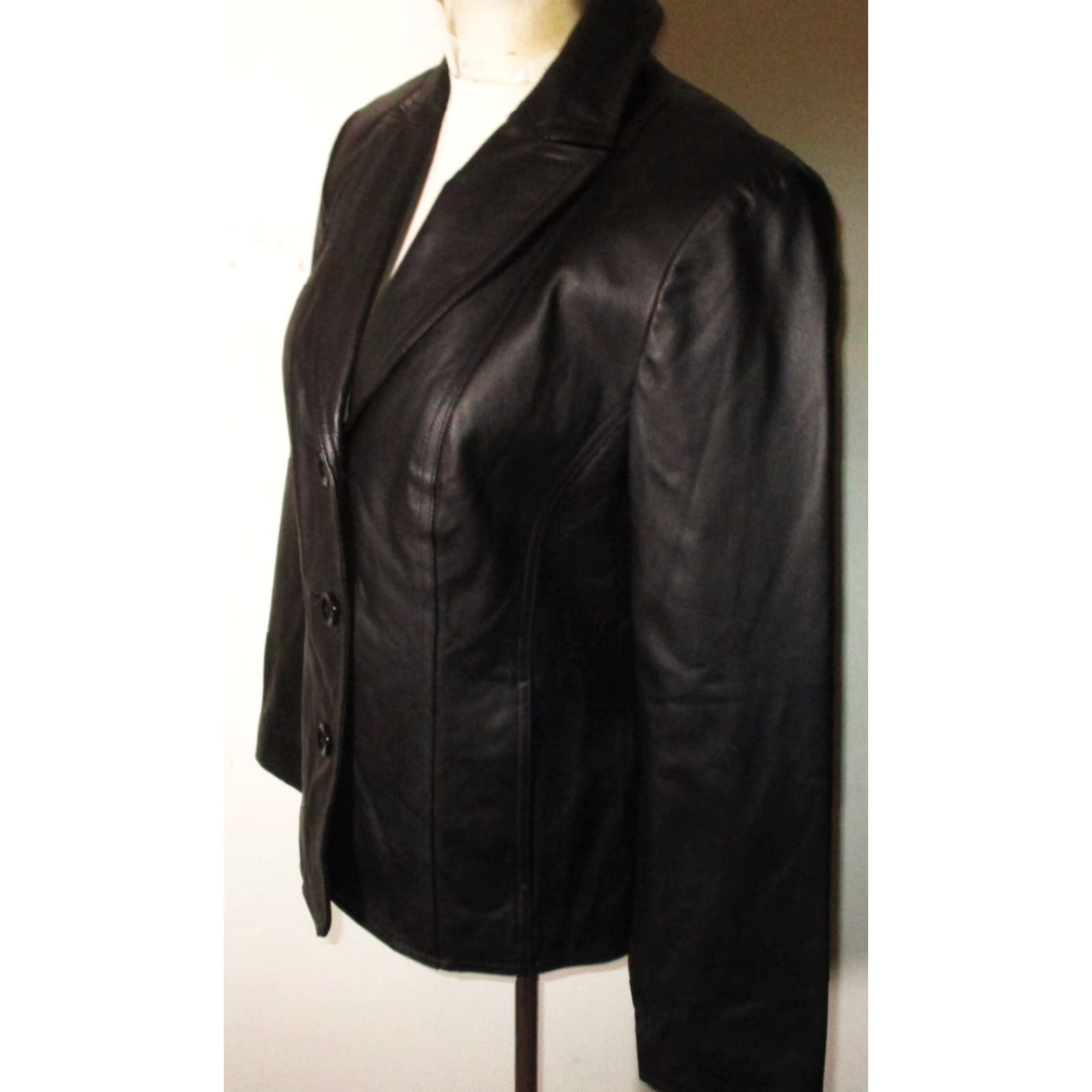 Vintage EAST 5th 100% Leather Jacket Women's Size S Button Size S / US 4 / IT 40 - 4 Thumbnail