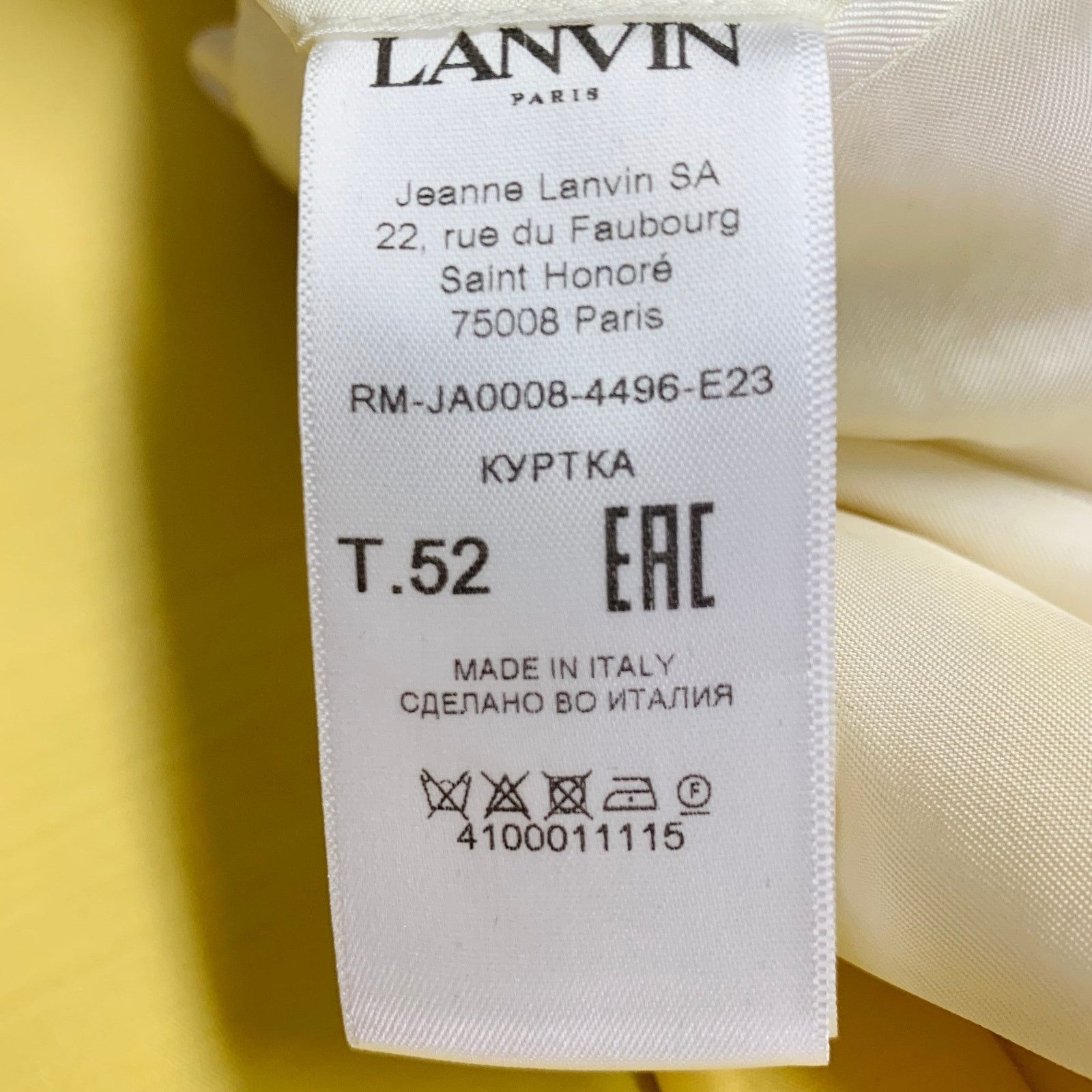 Lanvin LANVIN Size 42 Yellow Wool Silk Notch Lapel Sport Coat Size 42R - 11 Thumbnail