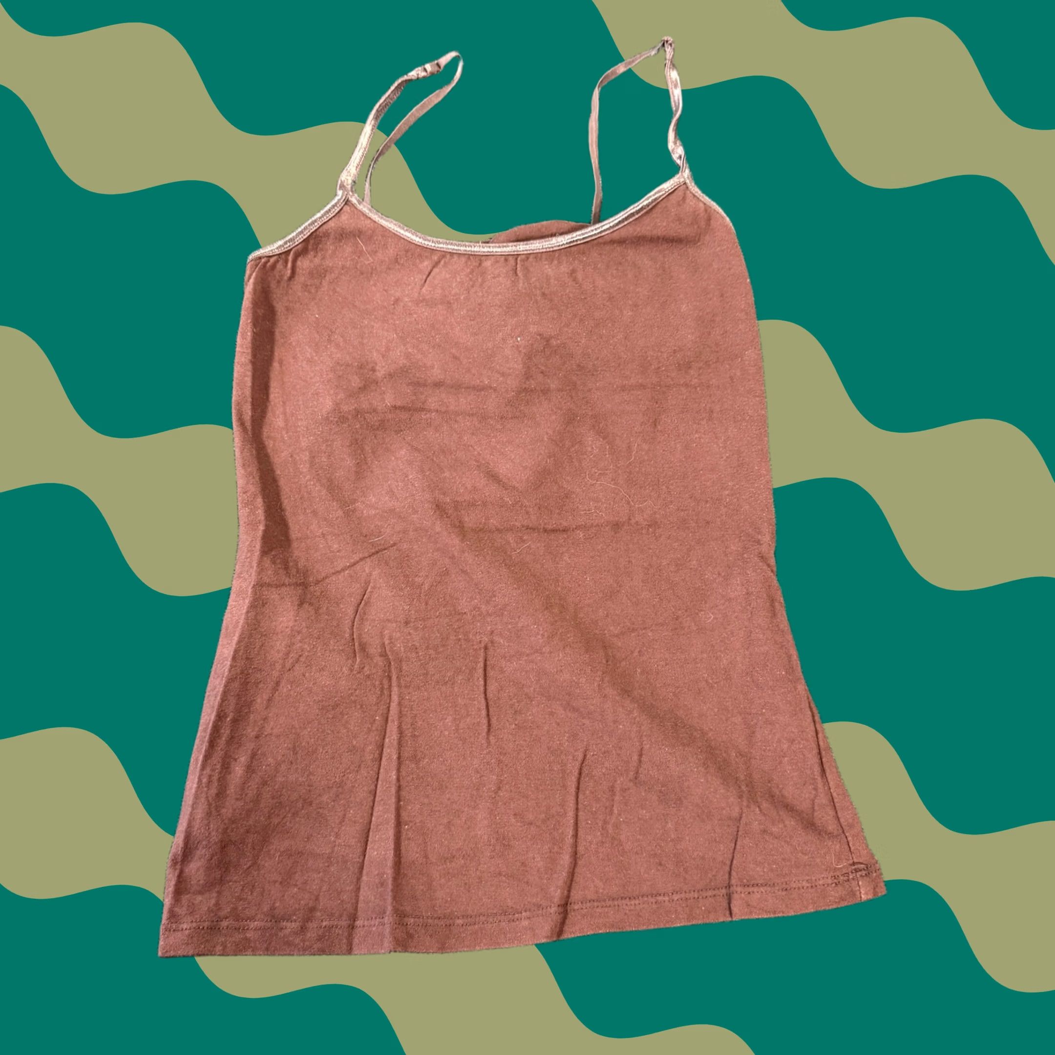 Vintage VINTAGE Brown Basic Longline Layered Spaghetti Strap Cami Tank Top XS Women Tank 2020s Xs Size XS / US 0-2 / IT 36-38 - 1 Thumbnail