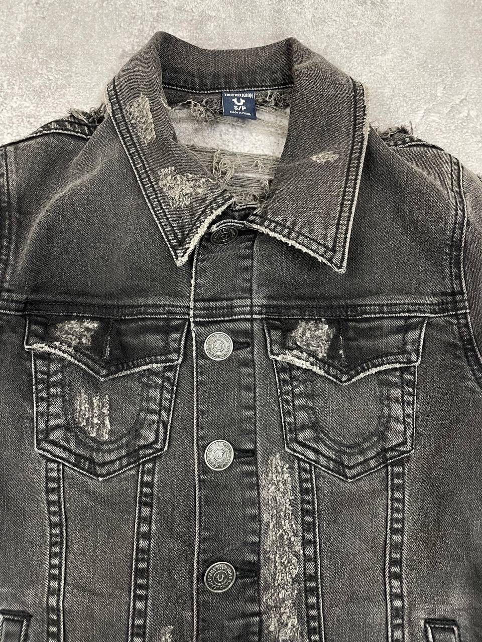 True Religion True Religion Women Distressed Denim Jacket Grey Size S / US 4 / IT 40 - 2 Thumbnail