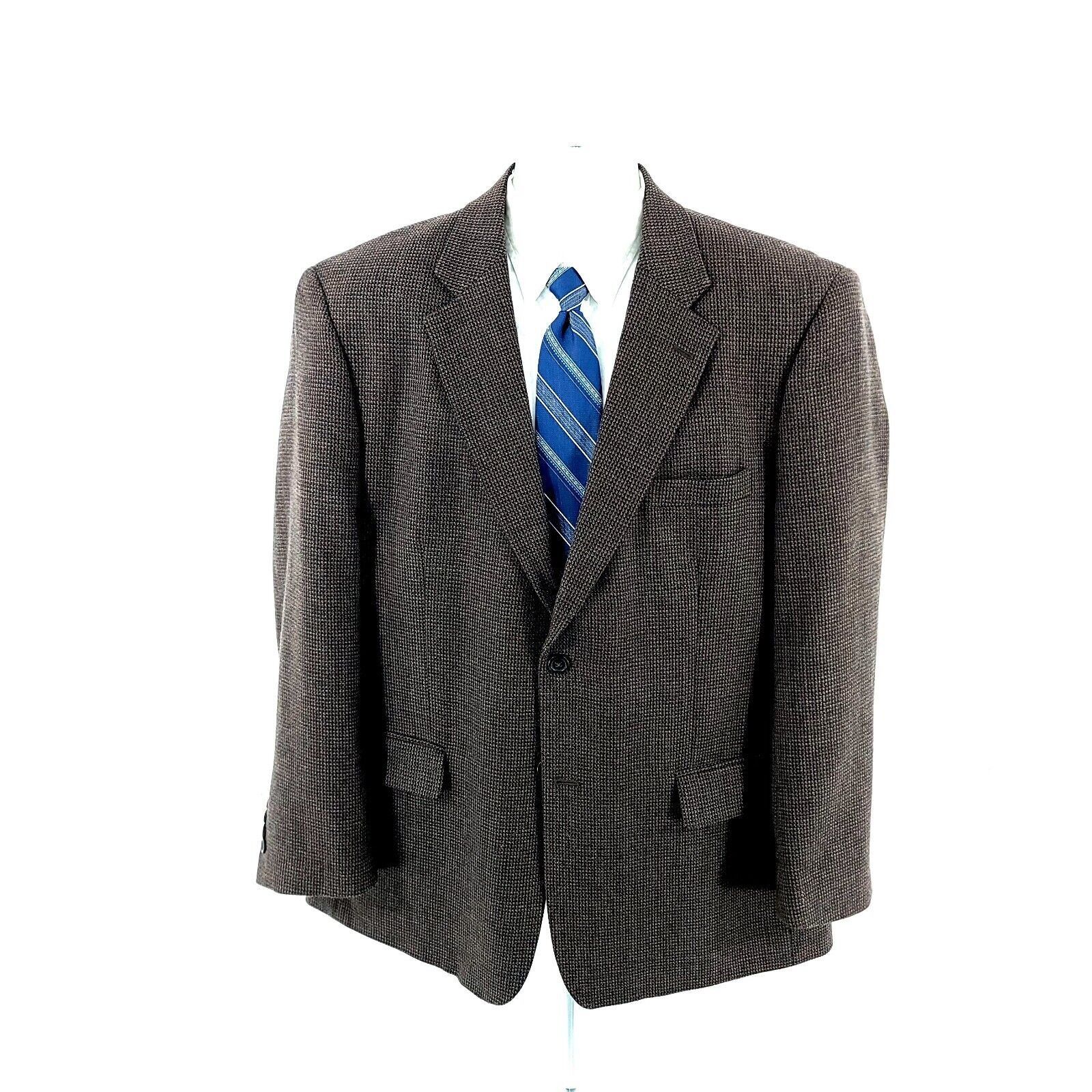 Pronto Uomo Pronto Uomo Tweed Wool 2 Button Sport Coat 44R Brown Blue Ta Size 44R - 4 Thumbnail