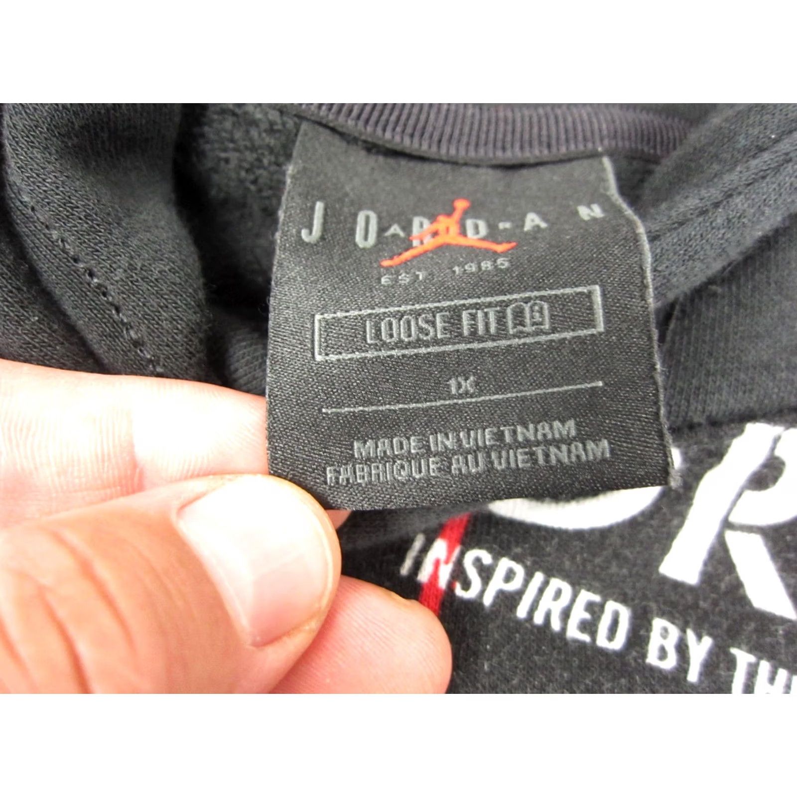 Nike Nike Hoodie Womens 1X Black Jordan Women Plus Red Core Essentials All Over Print Crop Size XL / US 12-14 / IT 48-50 - 5 Thumbnail
