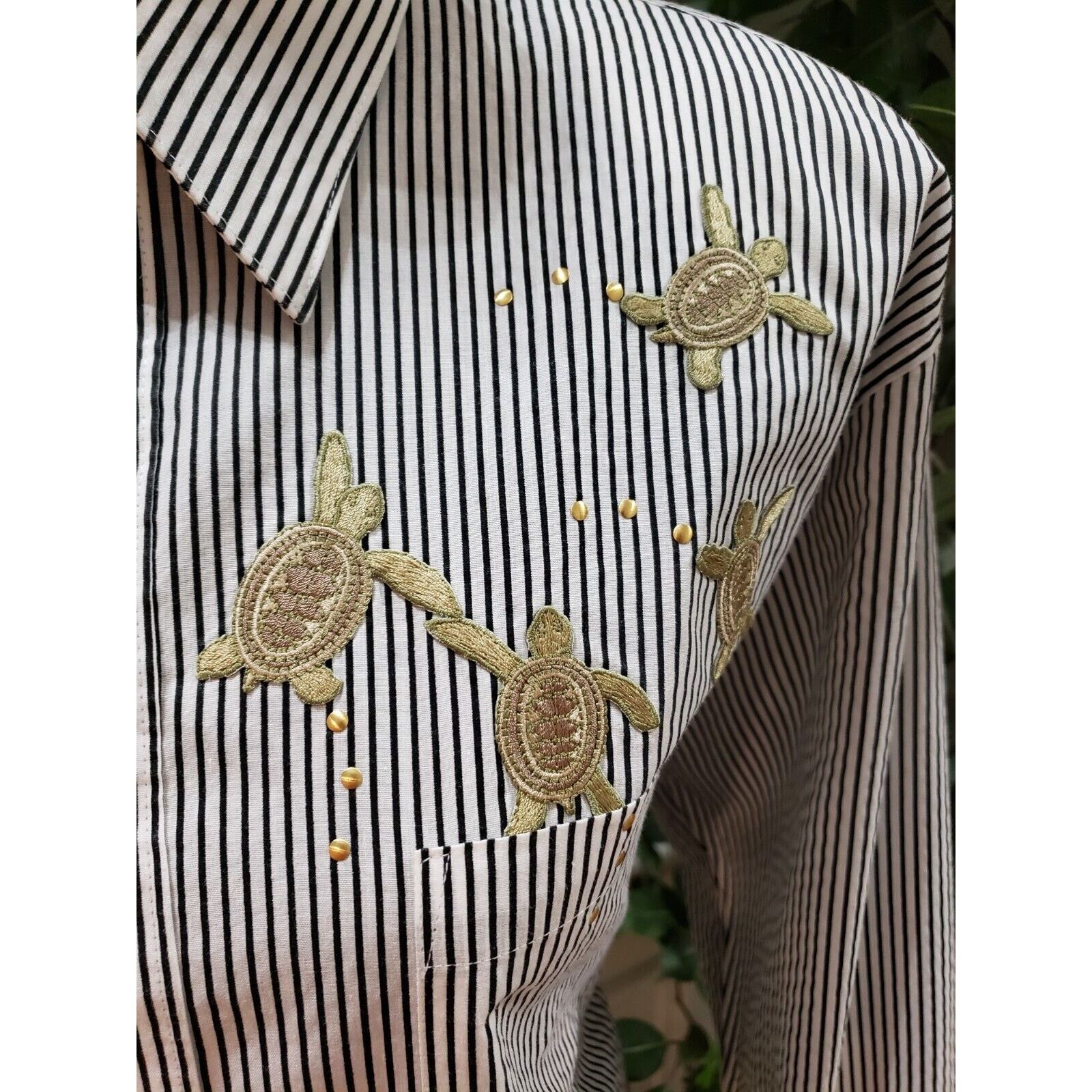 Other Vintage Striped Polyester Long Sleeve Button Down Shirt M Size M / US 6-8 / IT 42-44 - 4 Thumbnail