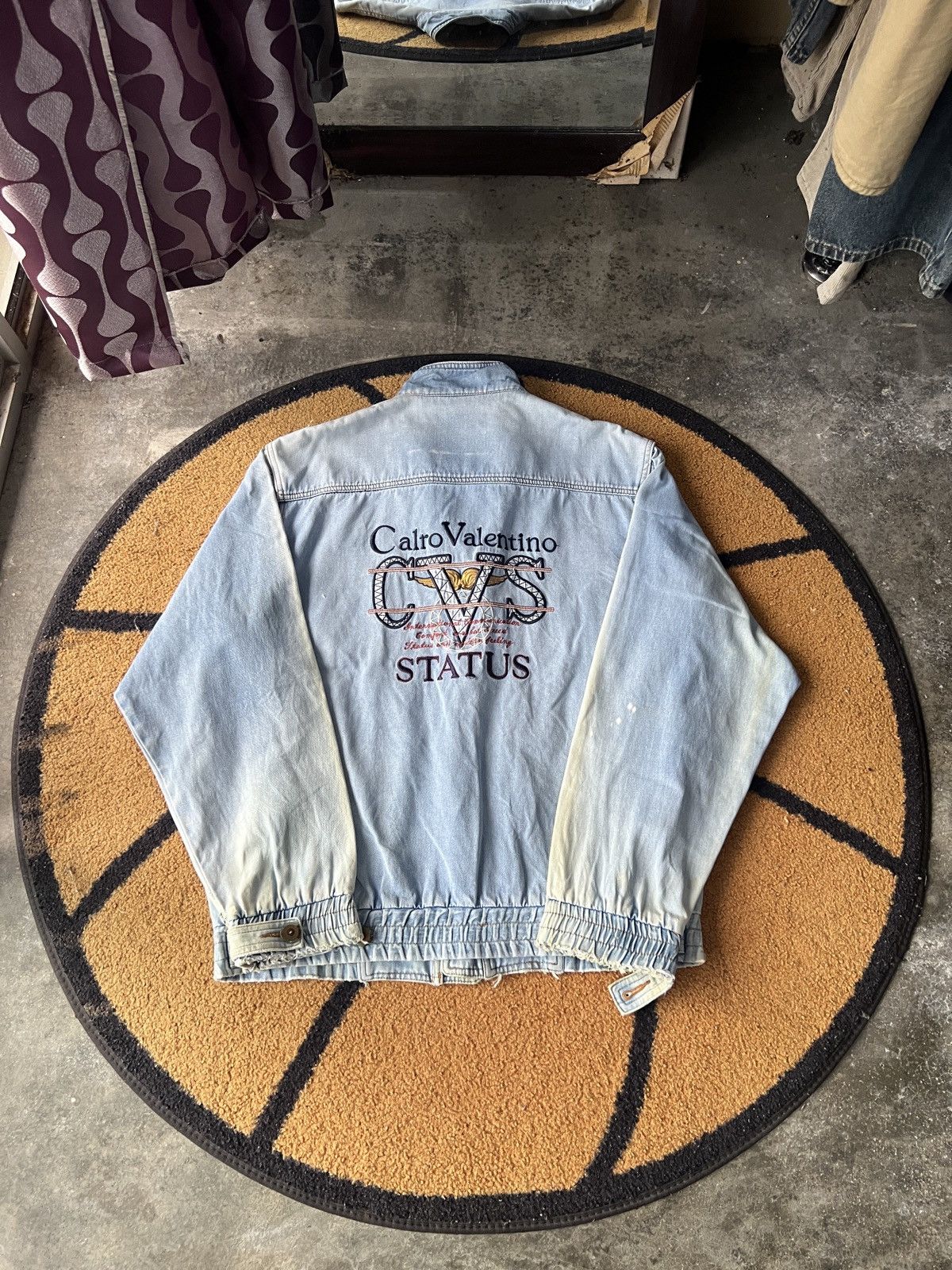 Other 🔥Vintage Distressed Calro Valentino Status Denim Jacket Size US M / EU 48-50 / 2 - 1 Thumbnail