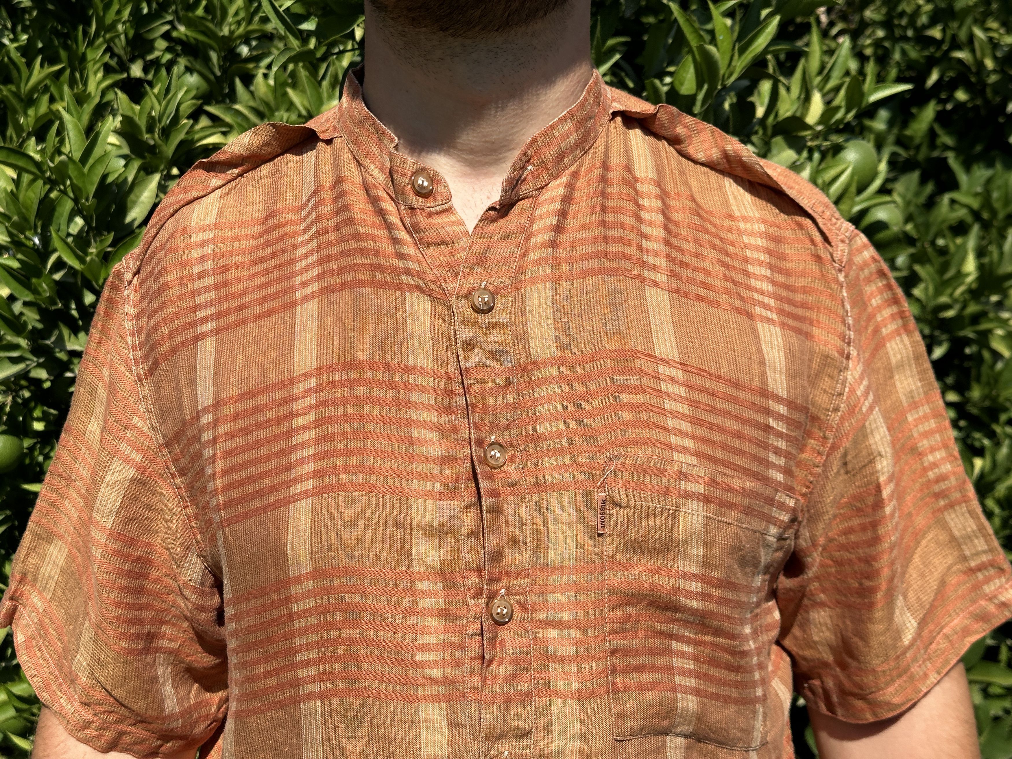 Missoni Missoni Uomo Check CasualDress Shirt Flax Linen Retro Size L Size US L / EU 52-54 / 3 - 10 Thumbnail