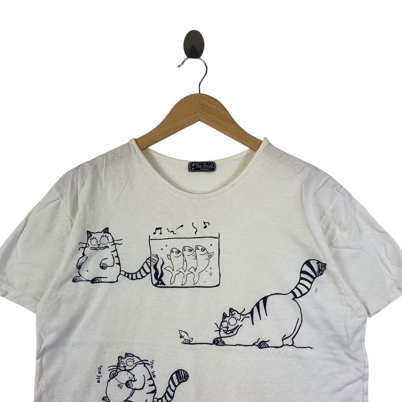 Vintage Vintage 80’ EVERYDAY CAT ANIME Doodles Cartoon Tee Shirt Size M / US 6-8 / IT 42-44 - 2 Thumbnail
