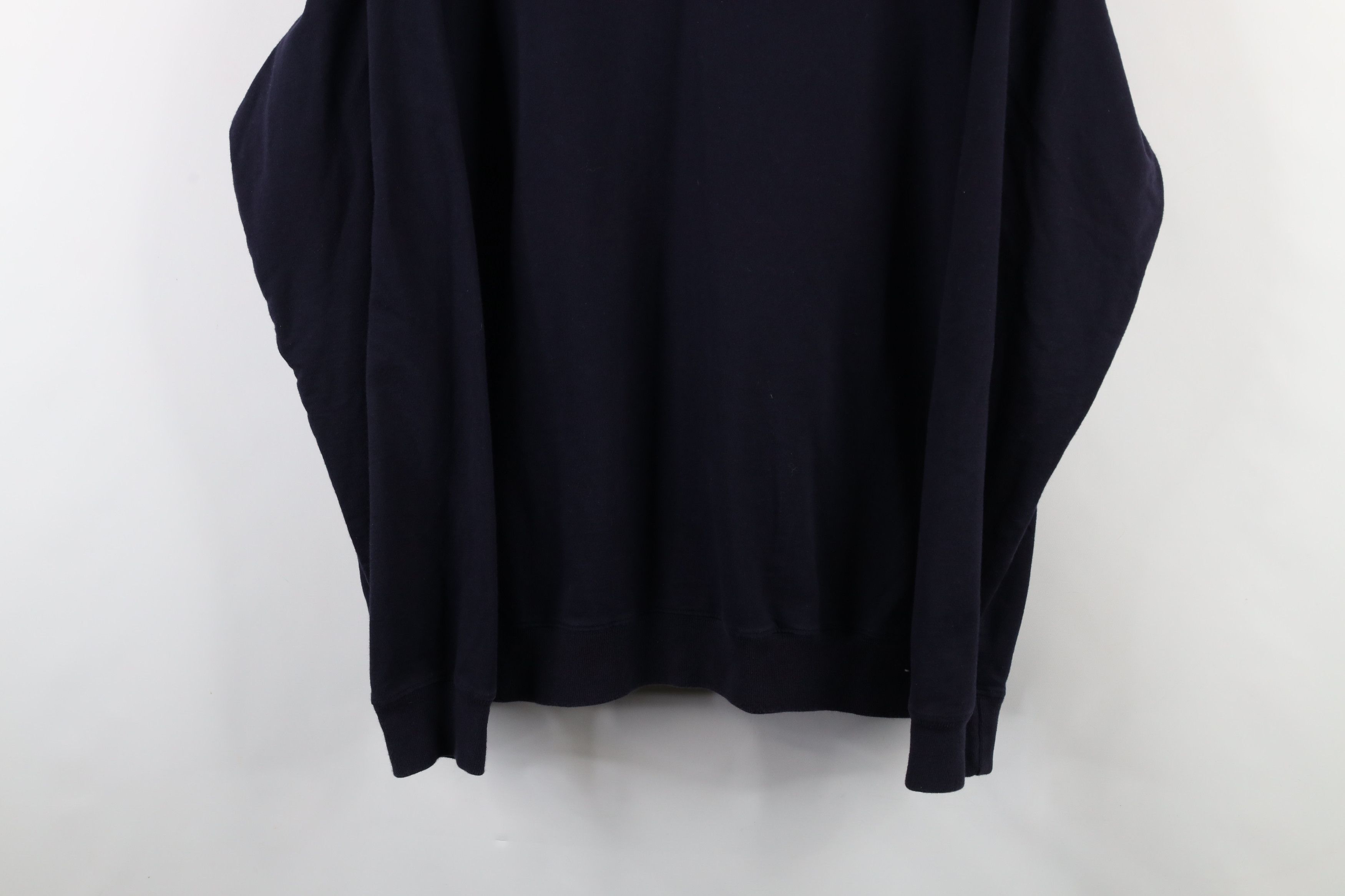 Lands' End × Vintage Vintage 90s Lands End Cotton Knit V-Neck Sweater Navy Blue Size US XL / EU 56 / 4 - 3 Thumbnail