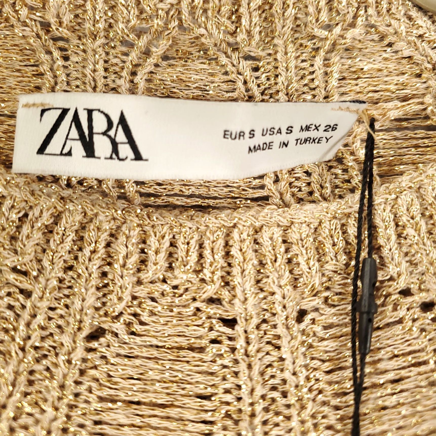 Zara Zara Sweater Womens Small Gold Shimmer Sparkle Knit Sheer Lightweight NWT Size S / US 4 / IT 40 - 4 Thumbnail