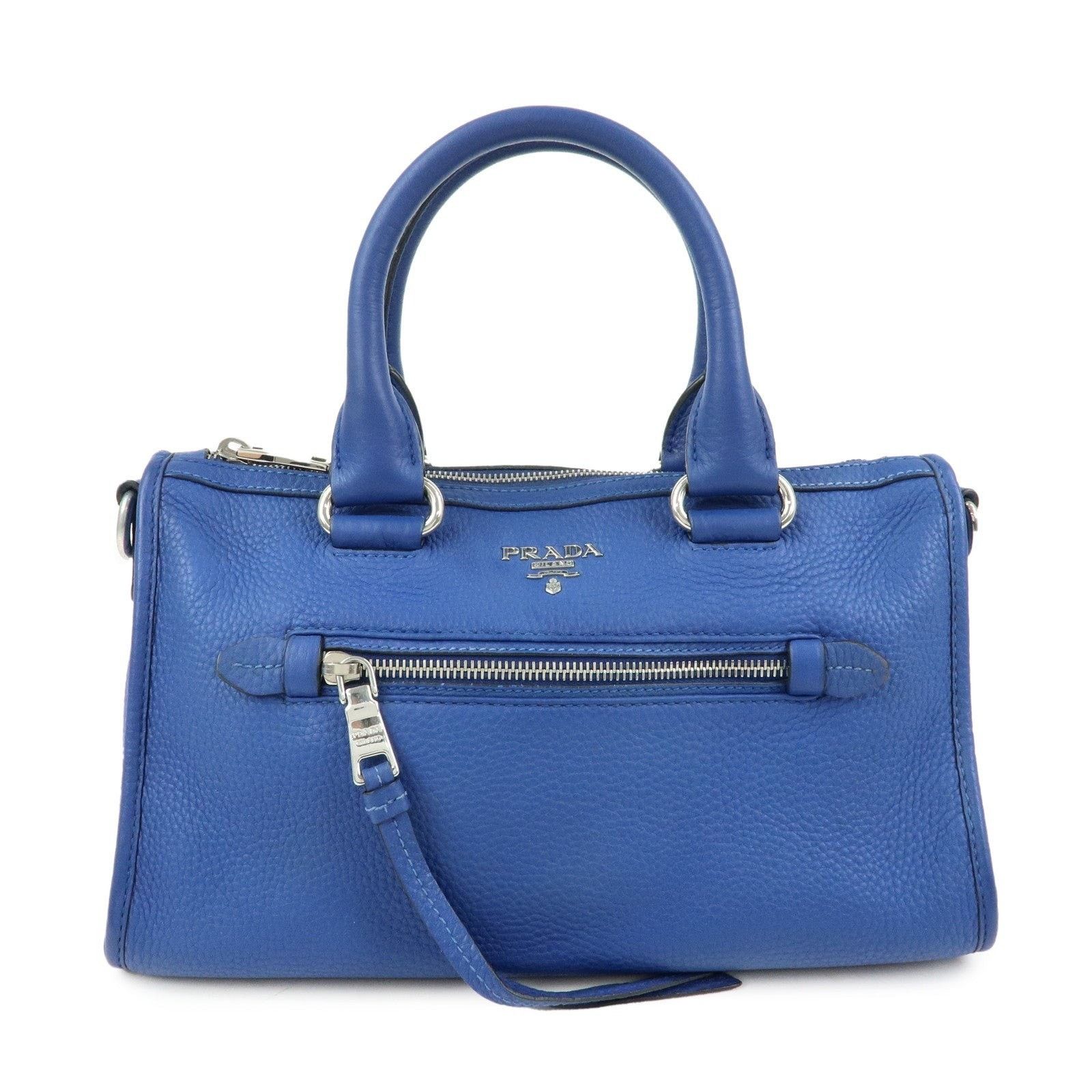 Prada Prada Vitello Daino Calfskin Shoulder Bag Blue Size ONE SIZE - 1 Thumbnail