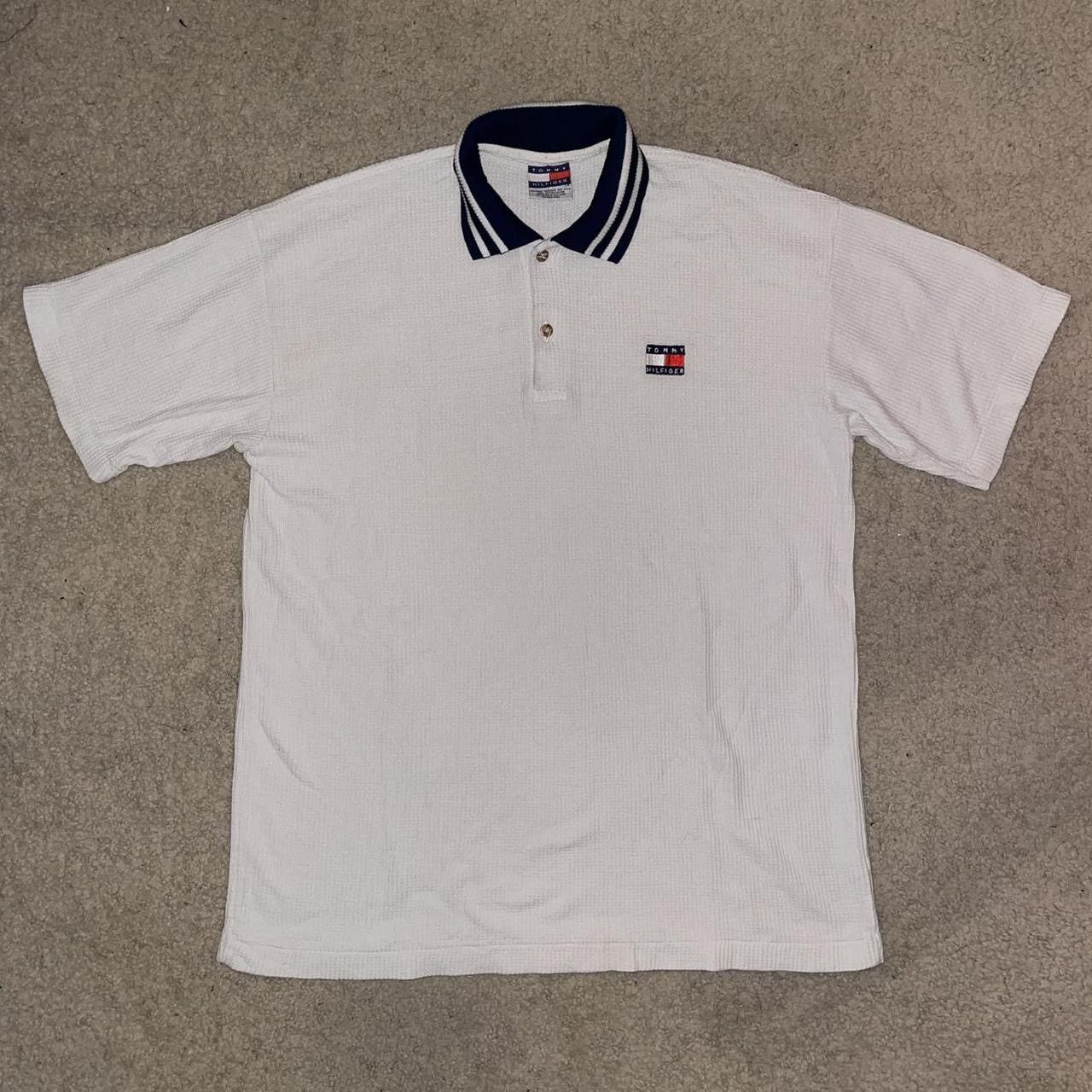 Tommy Hilfiger Vintage Tommy Hilfiger Waffle Knit polo shirt Size US L / EU 52-54 / 3 - 1 Thumbnail