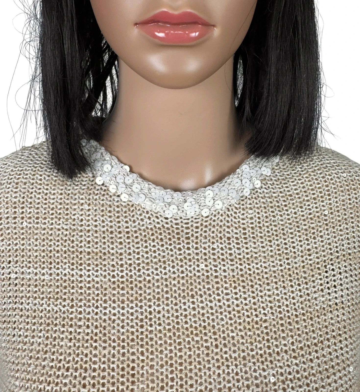 Brunello Cucinelli Brunello Cucinelli Sequined Sweater Hemp Linen size XS Size XS / US 0-2 / IT 36-38 - 3 Thumbnail