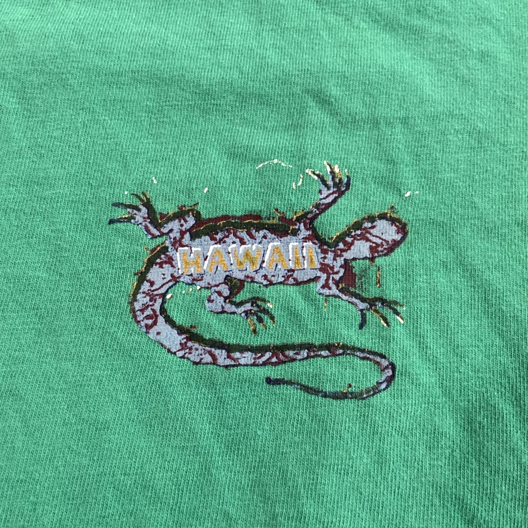 Vintage VINTAGE Lizard Light Green Graphic T shirt USA Made Mens Medium Surf Shirt Mens Short Sleeve Crew Neck Green 90s Beach Hawaiian Retro Surf USA Size US M / EU 48-50 / 2 - 2 Thumbnail