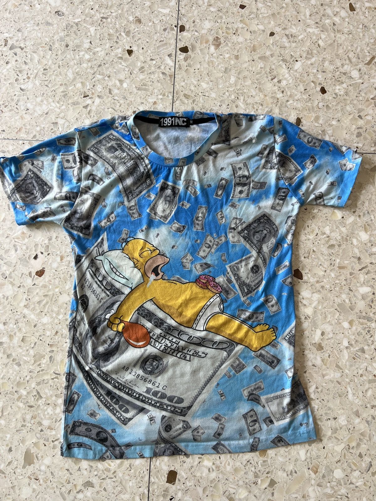 The Simpsons Homer Simpson Rare Obscure All Over Print AOP Cash MONEY Size US M / EU 48-50 / 2 - 1 Thumbnail