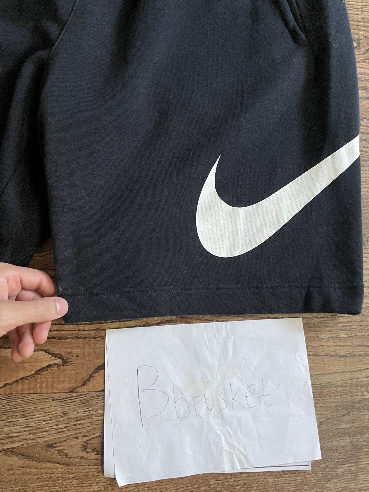 Nike Nike Big Swoosh Shorts Black large vintage sportswear Size US 33 - 11 Thumbnail