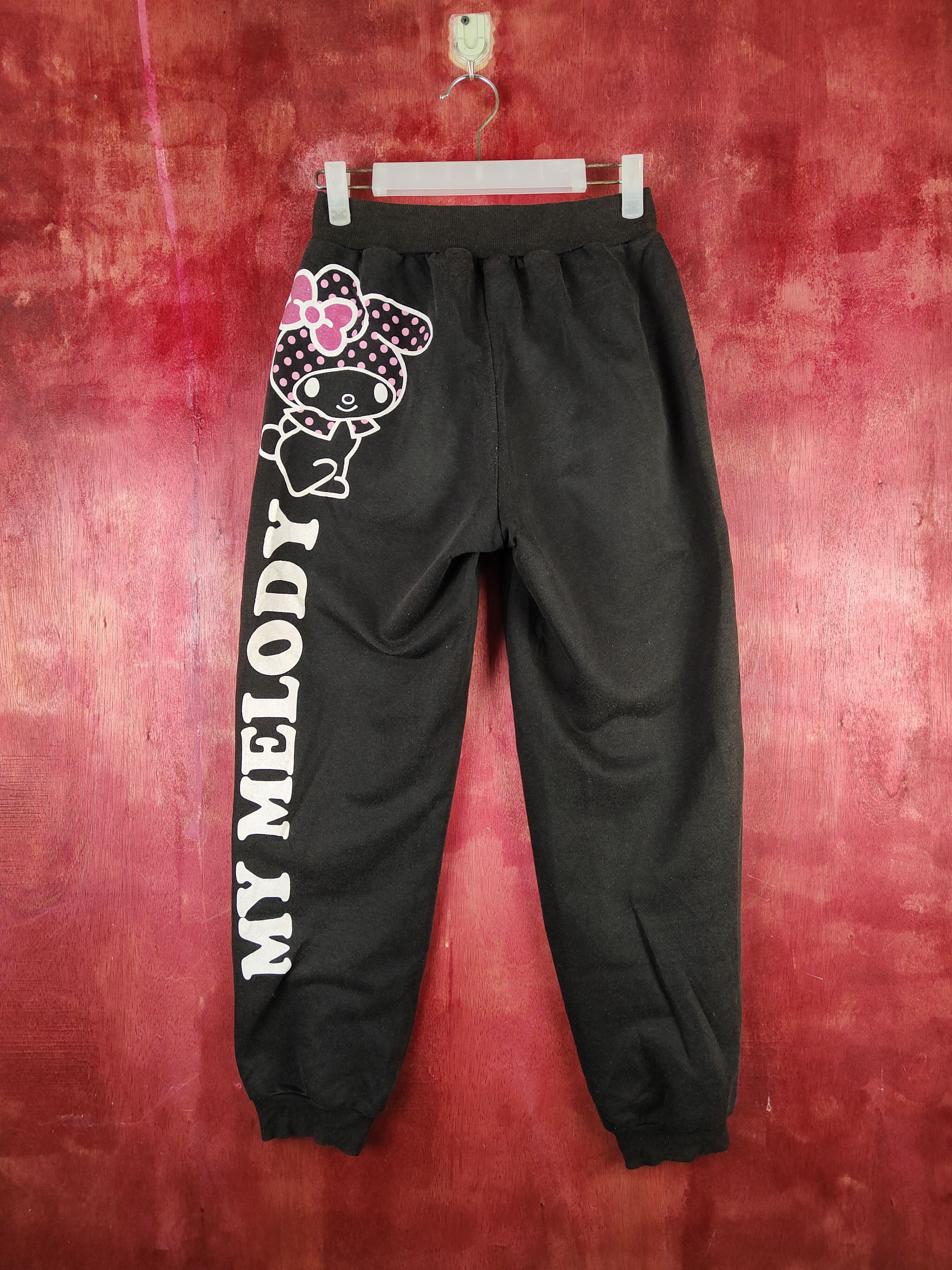 Cartoon Network × One Piece × Vintage My Melody Black Sweatpants #S2229 Size 25" / US 0 / IT 36 - 9 Thumbnail