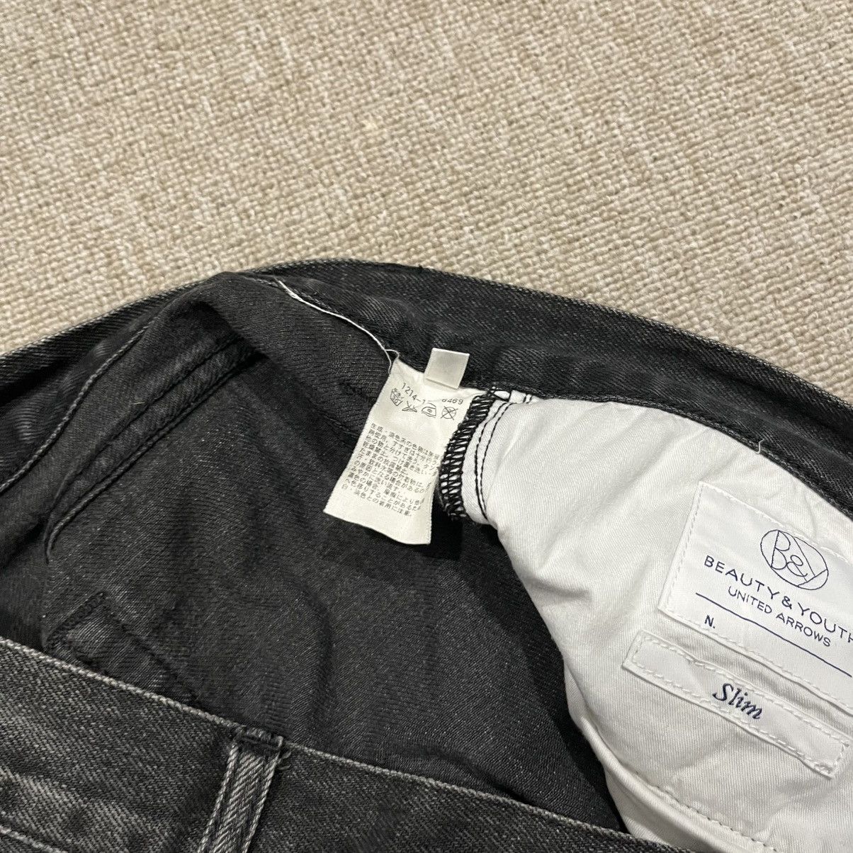 Japanese Brand B&Y United Arrows Skinny Washed Black Denim Selvedge Size US 30 / EU 46 - 9 Thumbnail
