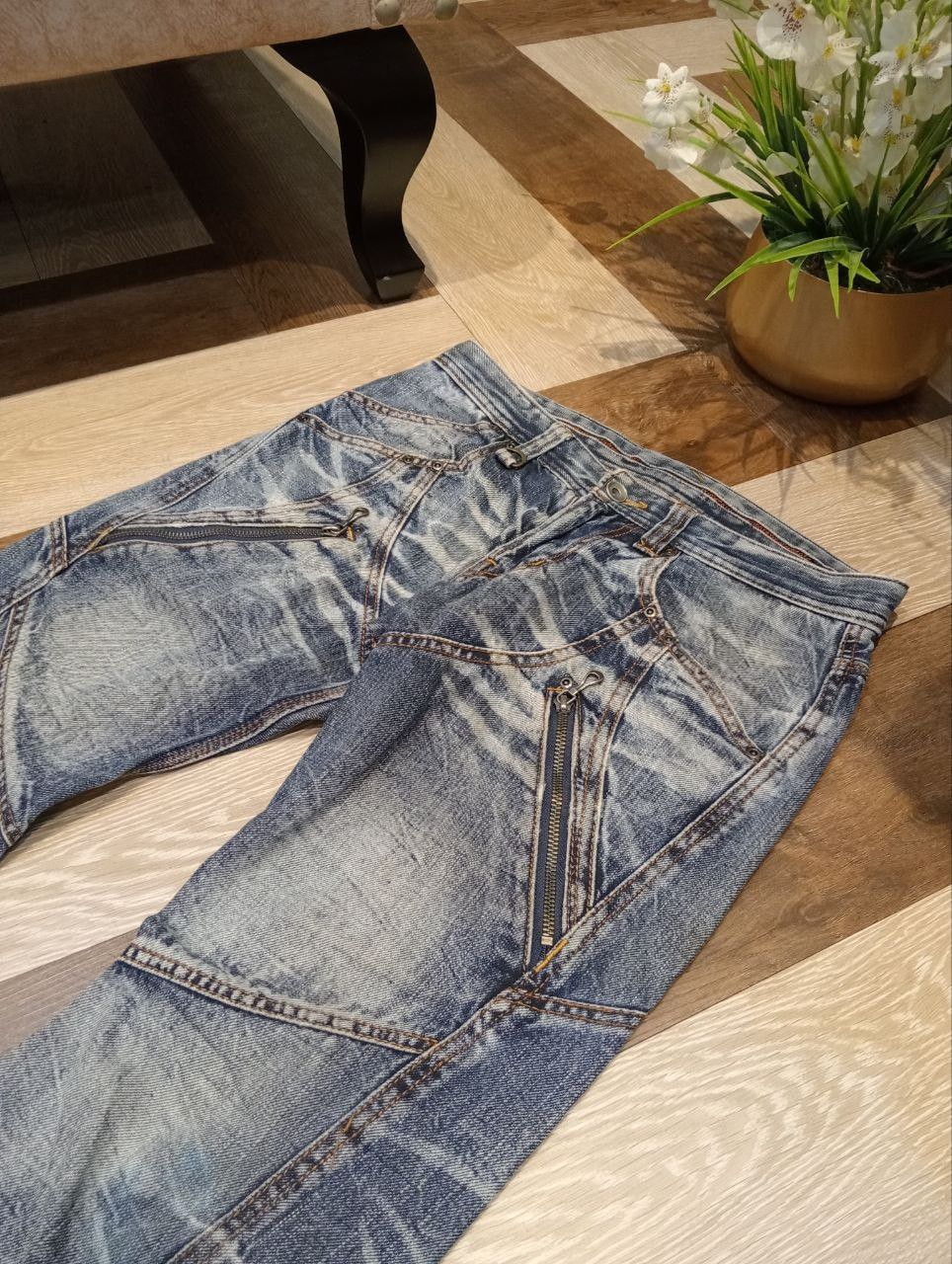 Nicole Club JAPANESE NICOLE CLUB FOR MEN BLUE DENIM FLARED PANTS Size US 30 / EU 46 - 5 Thumbnail