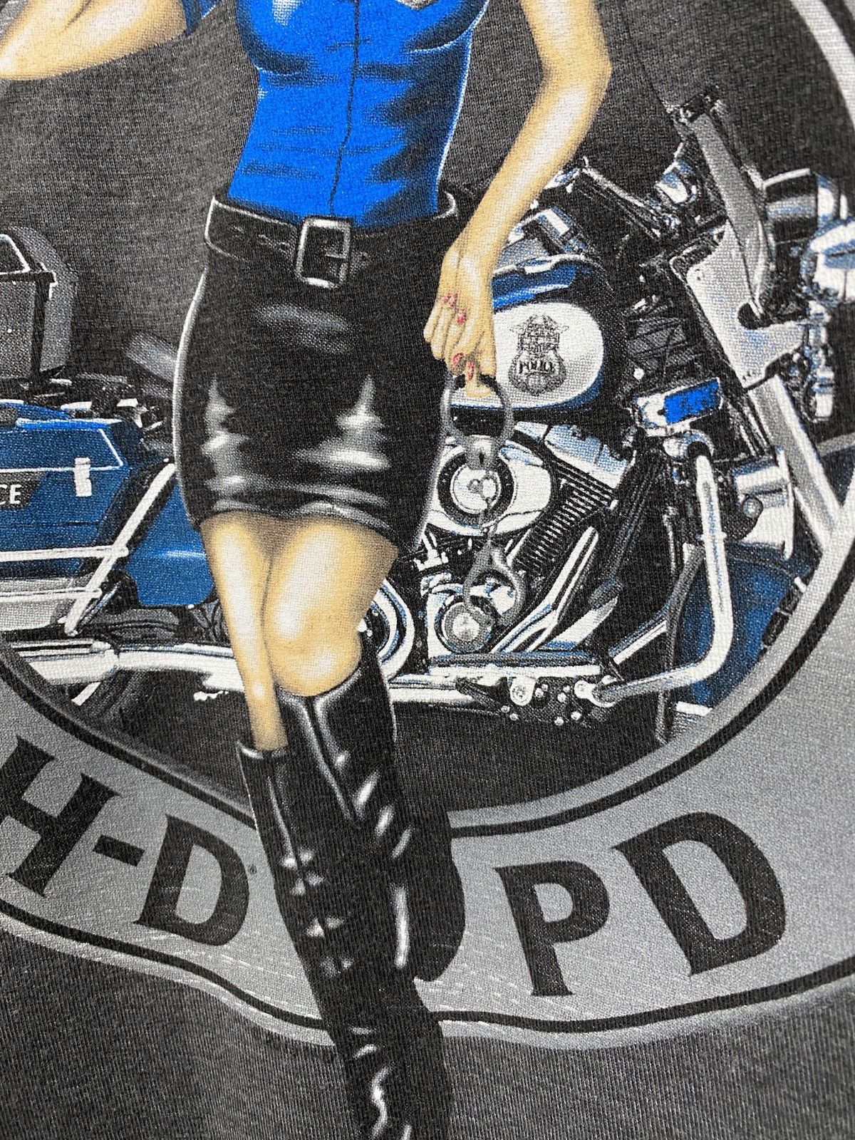 Harley Davidson 🇨🇭Vintage Y2K Harley Davidson Police Sexy Girl Choppers Tee Size US L / EU 52-54 / 3 - 6 Thumbnail