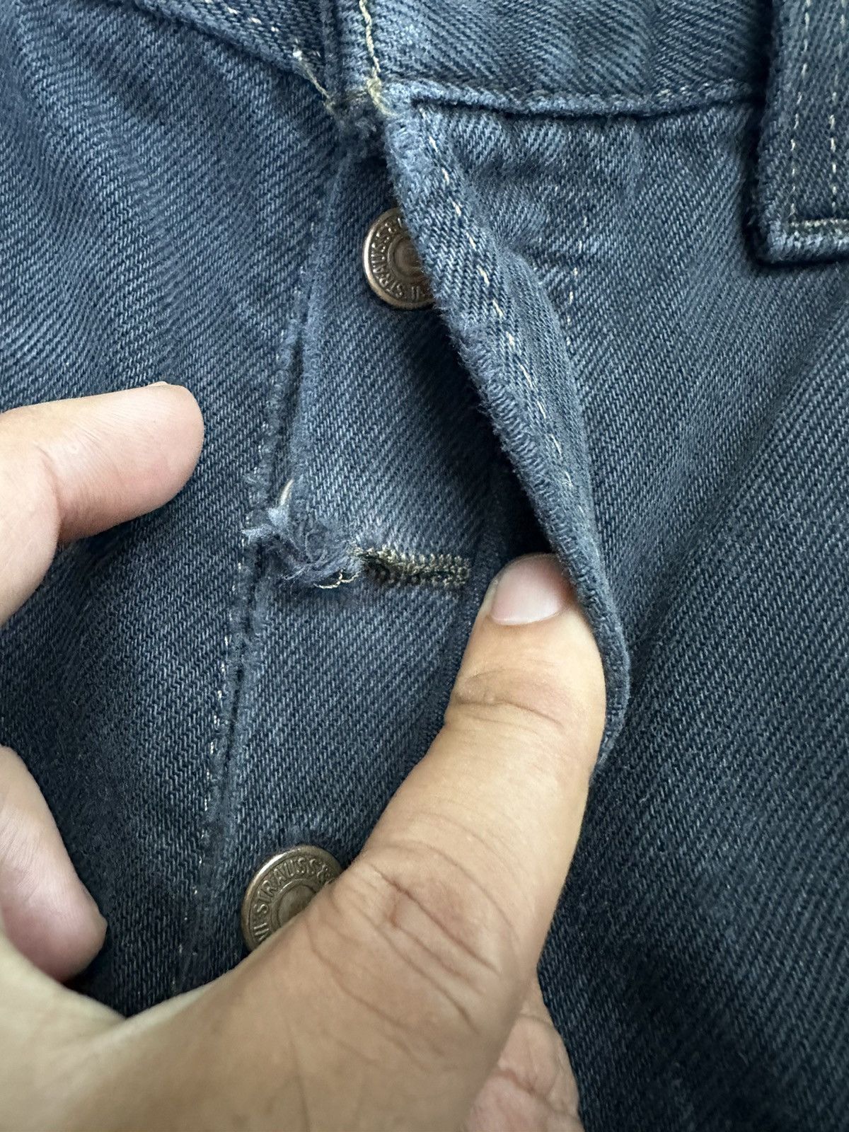 Levi's Levis 501 Made in Usa Super Black Distressed Denim 30x29 D15 Size US 30 / EU 46 - 10 Thumbnail
