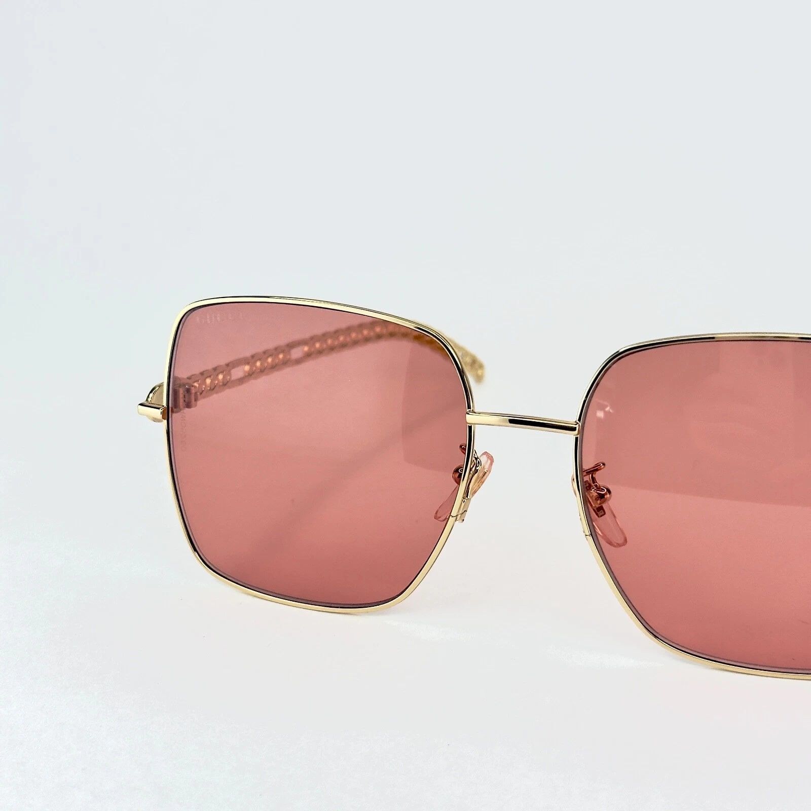 Gucci GUCCI GG0724S CHAIN 0724 Gold Orange Sunglasses 005 Size ONE SIZE - 6 Thumbnail