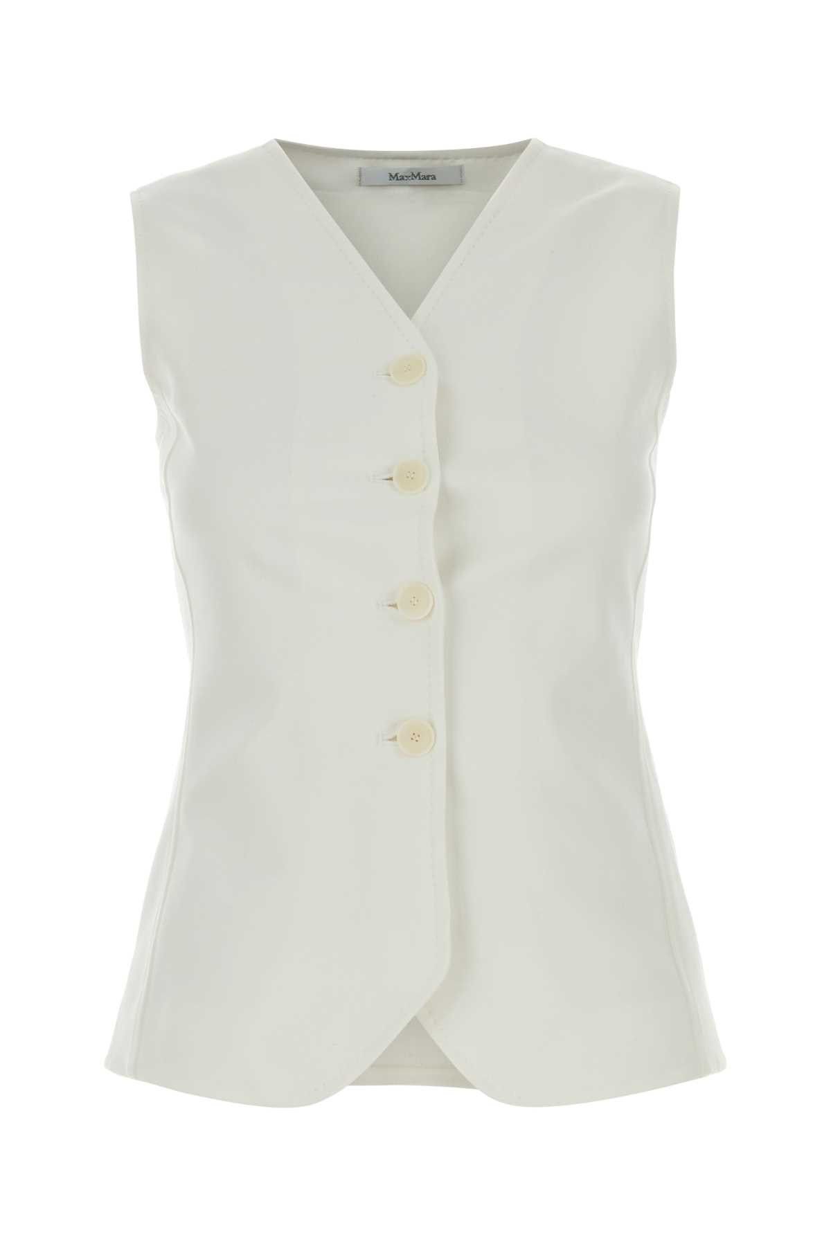 Max Mara White Jersey Fornovo Vest Size M / US 6-8 / IT 42-44 - 1 Thumbnail