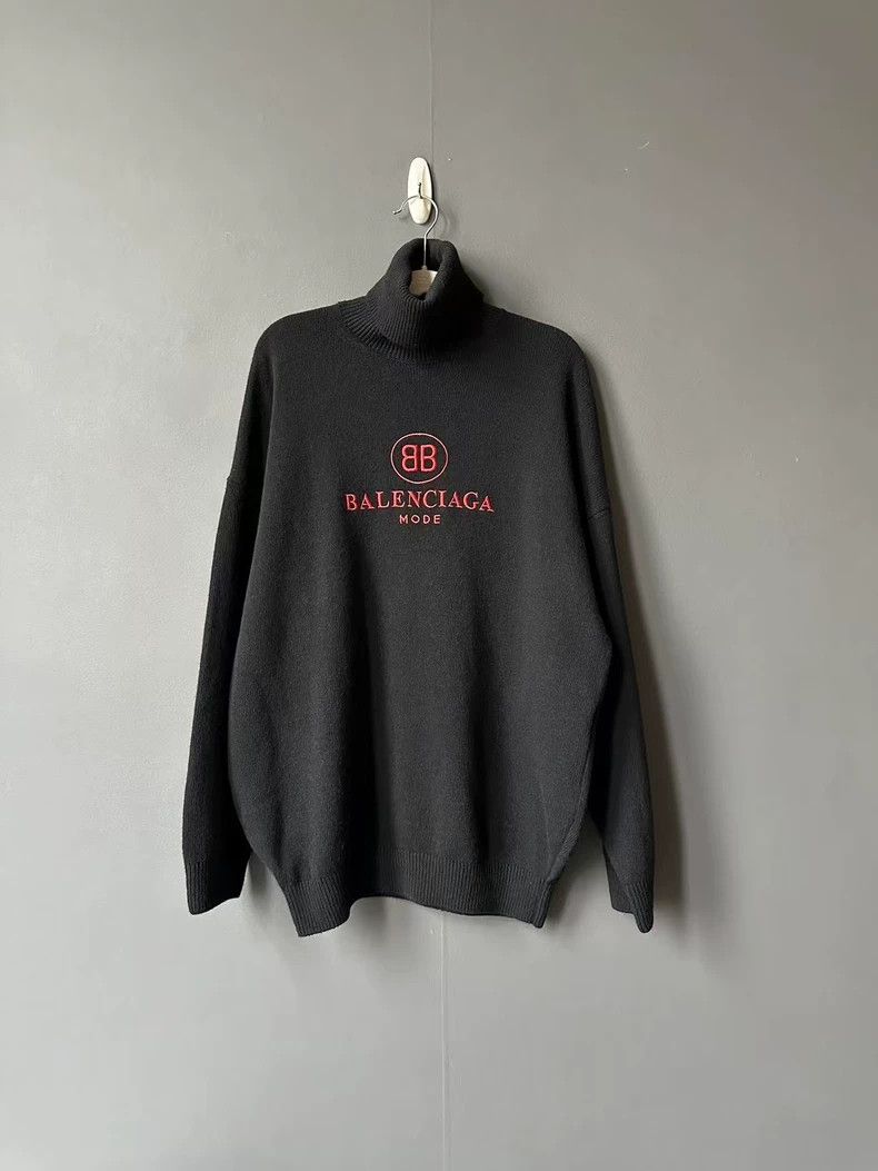Balenciaga Balenciaga size 36 Turtleneck BB cashmere sweater Size US S / EU 44-46 / 1 - 1 Thumbnail