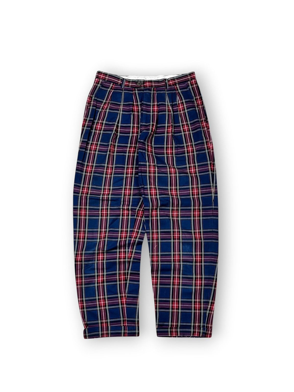 Kenzo 90a Kenzo Japan Plaid Vintage Double Pleated Trousers Size US 30 / EU 46 - 1 Thumbnail