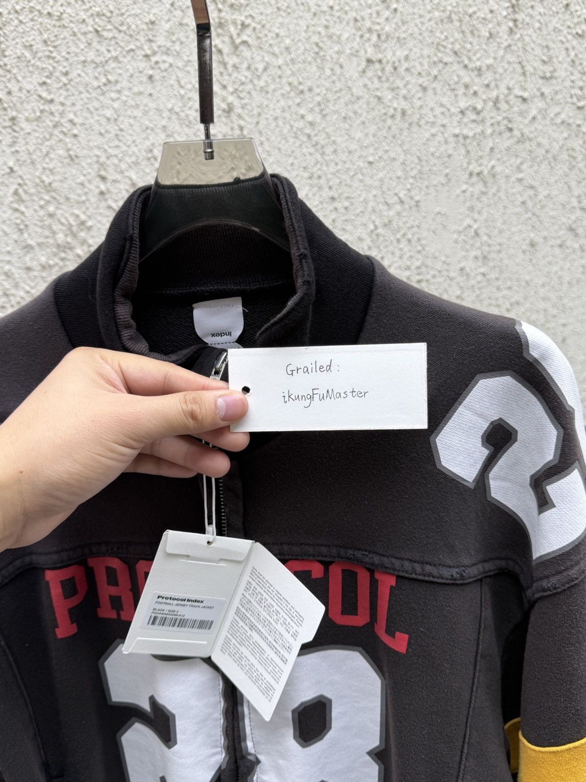 PROTOCOL INDEX FOOTBALL JERSEY TRACK JACKET - BLACK