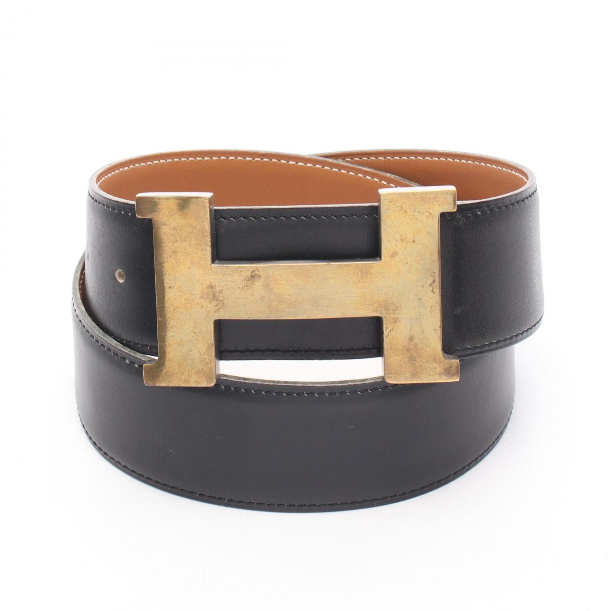 Hermes Constance H Reversible Belt Togo #292365H72B NIB 2023 Hermes Constance belt reversible black Taupe, Rose  main image 4