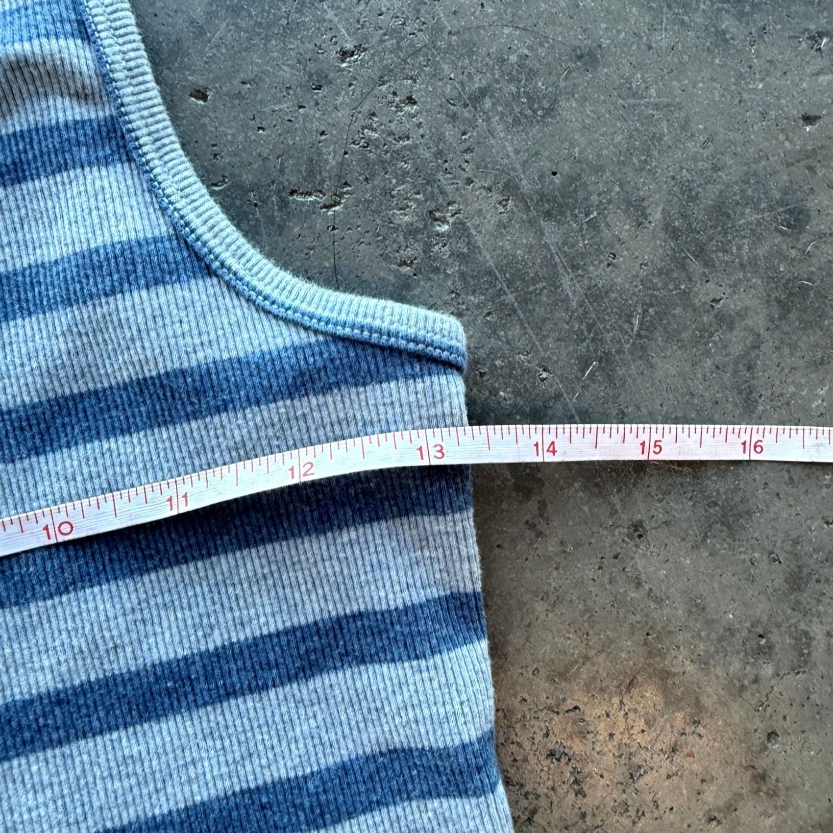 Vintage VINTAGE Y2K Blue Striped Ribbed Knit Basic Cami Longline Tank Top Women's XL Size XL / US 12-14 / IT 48-50 - 4 Thumbnail