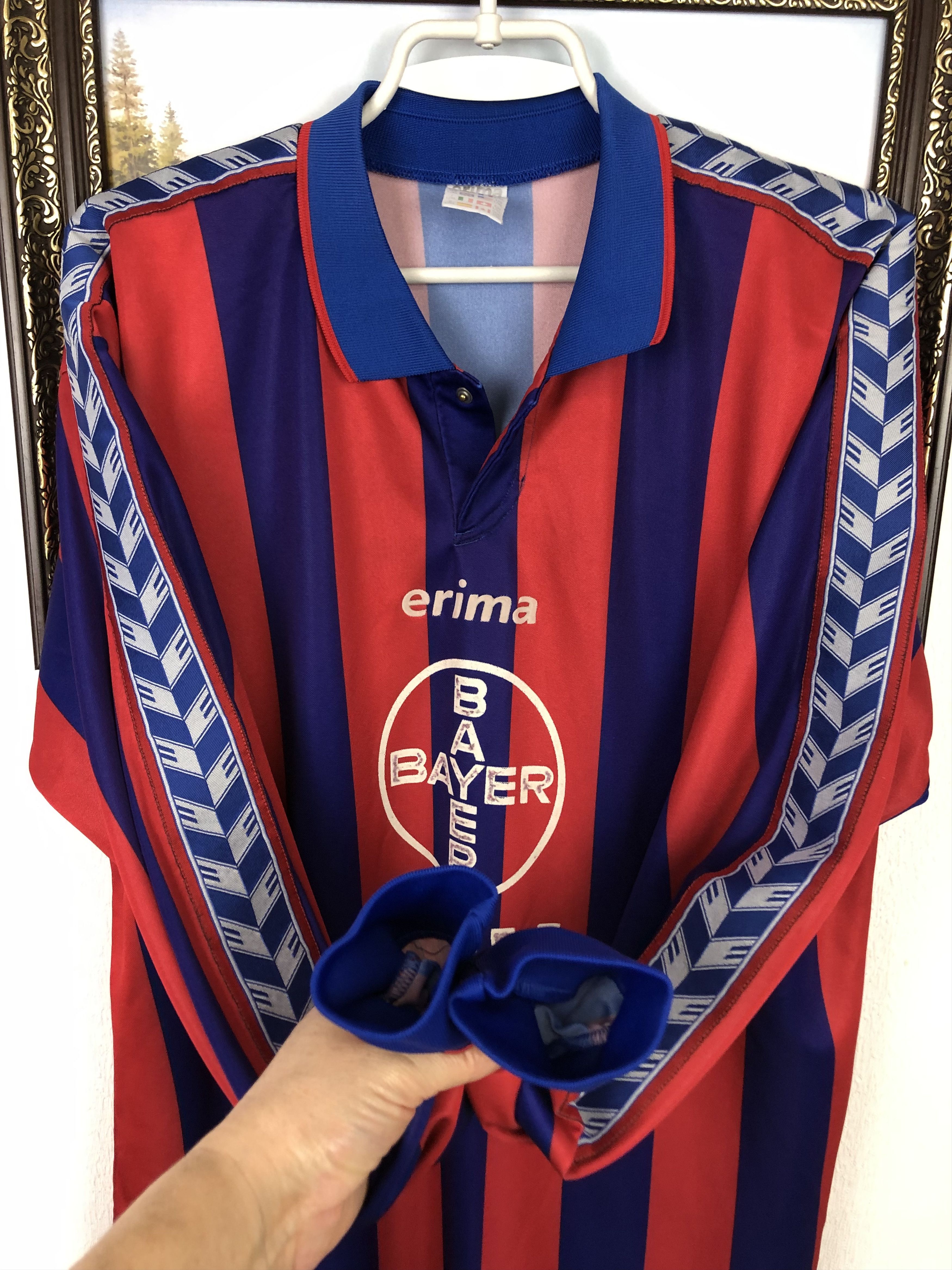 Vintage Bayer Uerdingen Germany football shirt Soccer Tee Trikot Size US XL / EU 56 / 4 - 5 Thumbnail