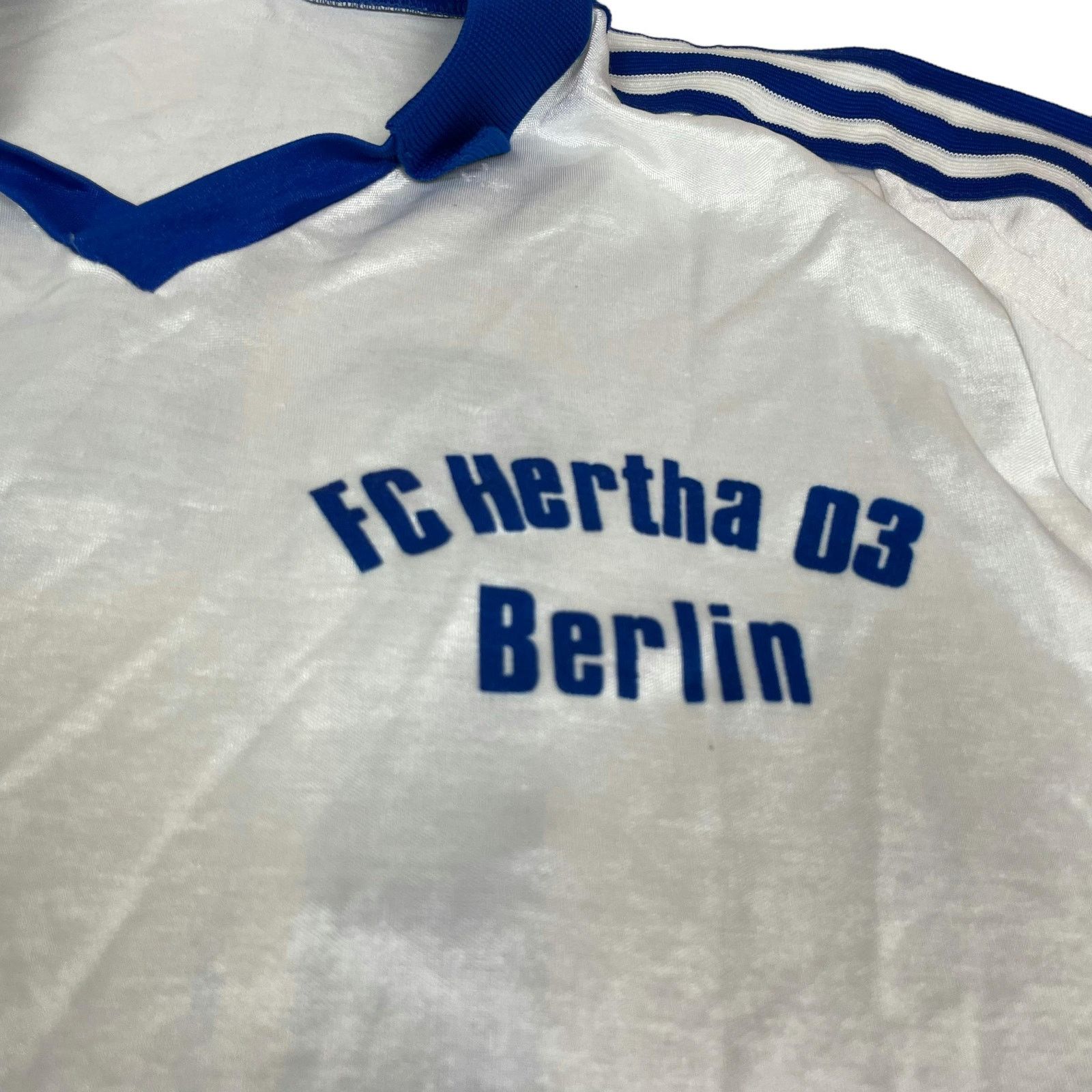 Adidas × Vintage Adidas 1980 White Hertha Berlin Football Club Jersey Small Size US S / EU 44-46 / 1 - 4 Thumbnail