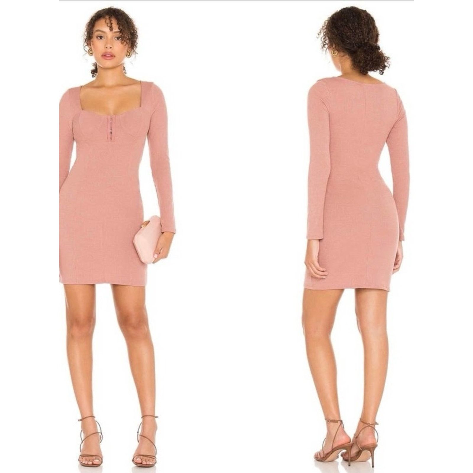 ASTR The Label ASTR The Label Ribbed Long Sleeve Bodycon Dress Womens XL Size XL / US 12-14 / IT 48-50 - 4 Thumbnail