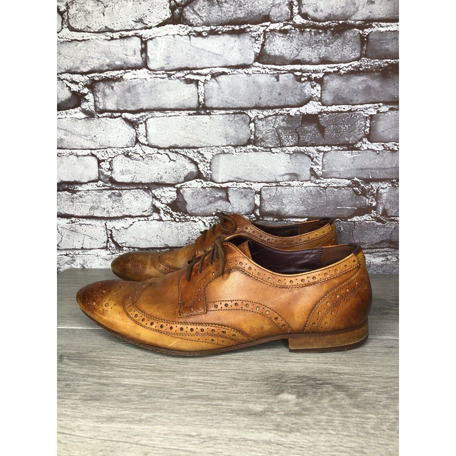 Ted Baker Ted Baker London Gryene Chili Brown Leather Derby Wingtip Ox Size US 12 / EU 45 - 11 Thumbnail