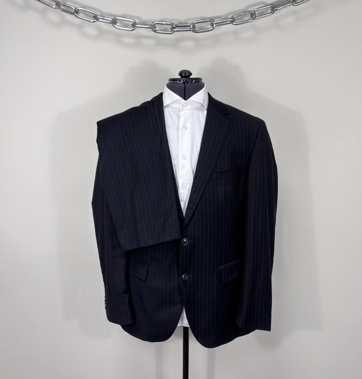Hugo Boss Hugo Boss Selection Men’s 2-Piece Navy Striped Wool Suit Size 42R - 1 Thumbnail