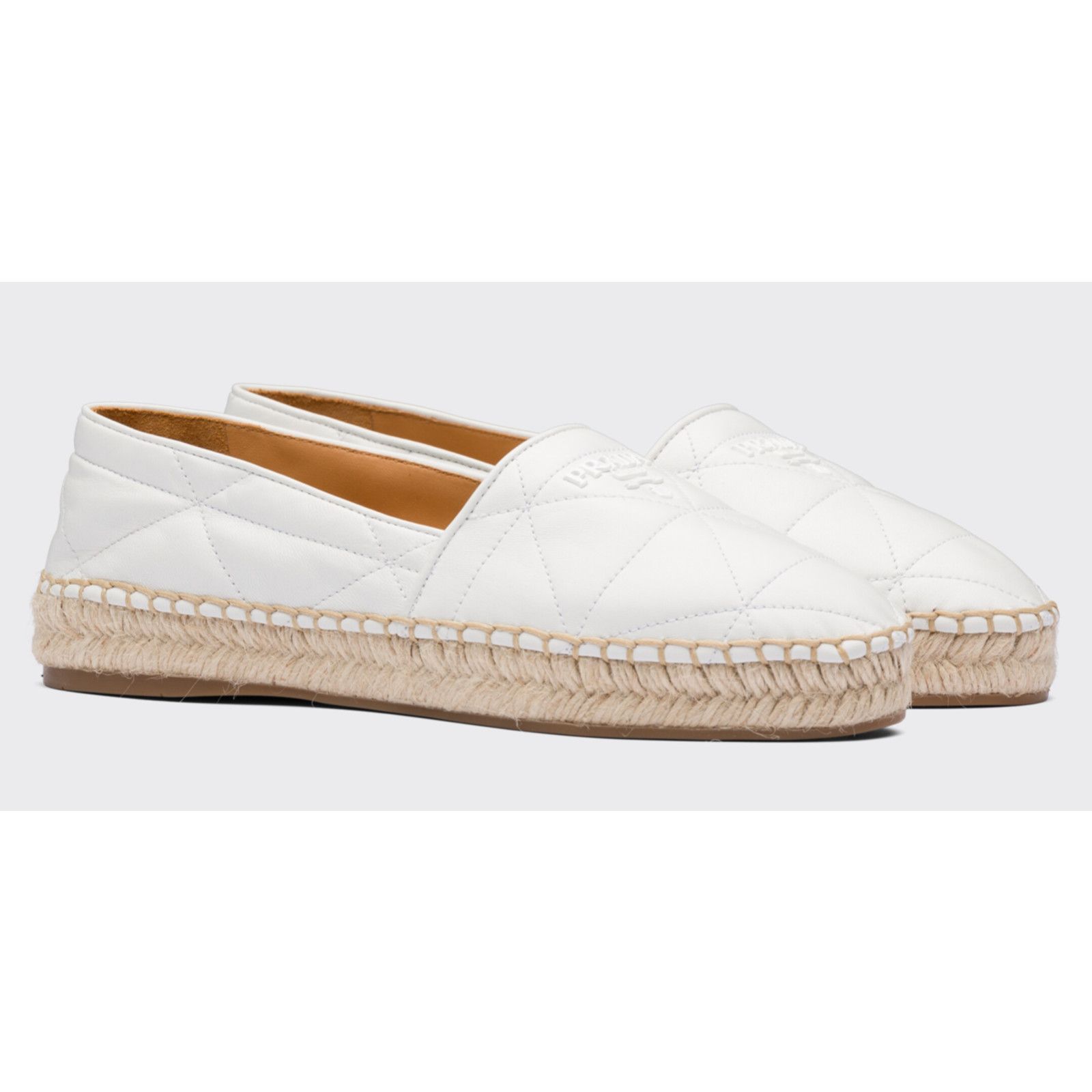 Prada Prada Bianco White Nappa Leather Tonal Logo Slip On Size US 7.5 / IT 37.5 - 2 Thumbnail