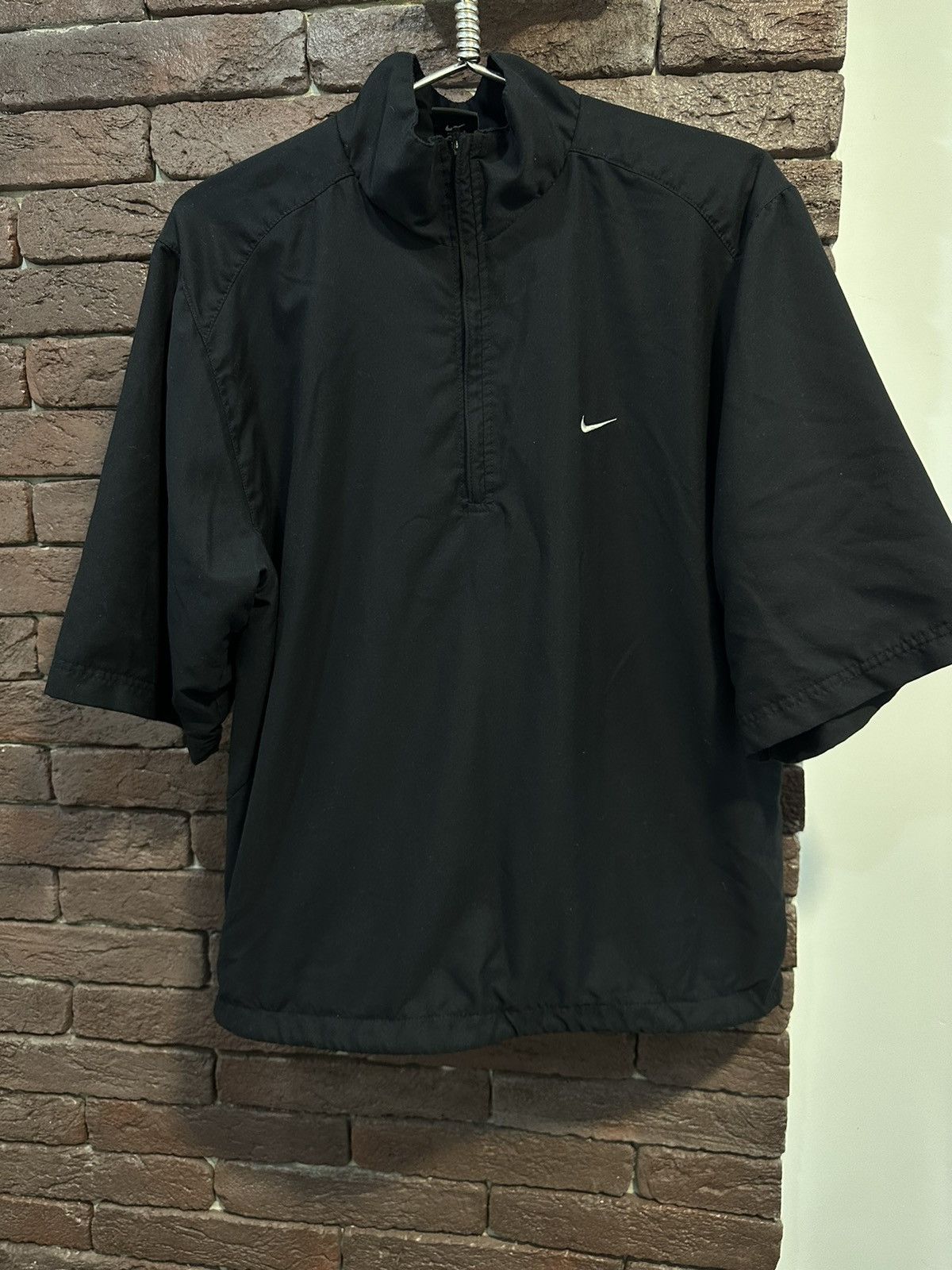 Pre-owned Nike X Vintage Nike Golf 1/3 Zip T Shirt Oversize Y2k Swoosh Drill In Black