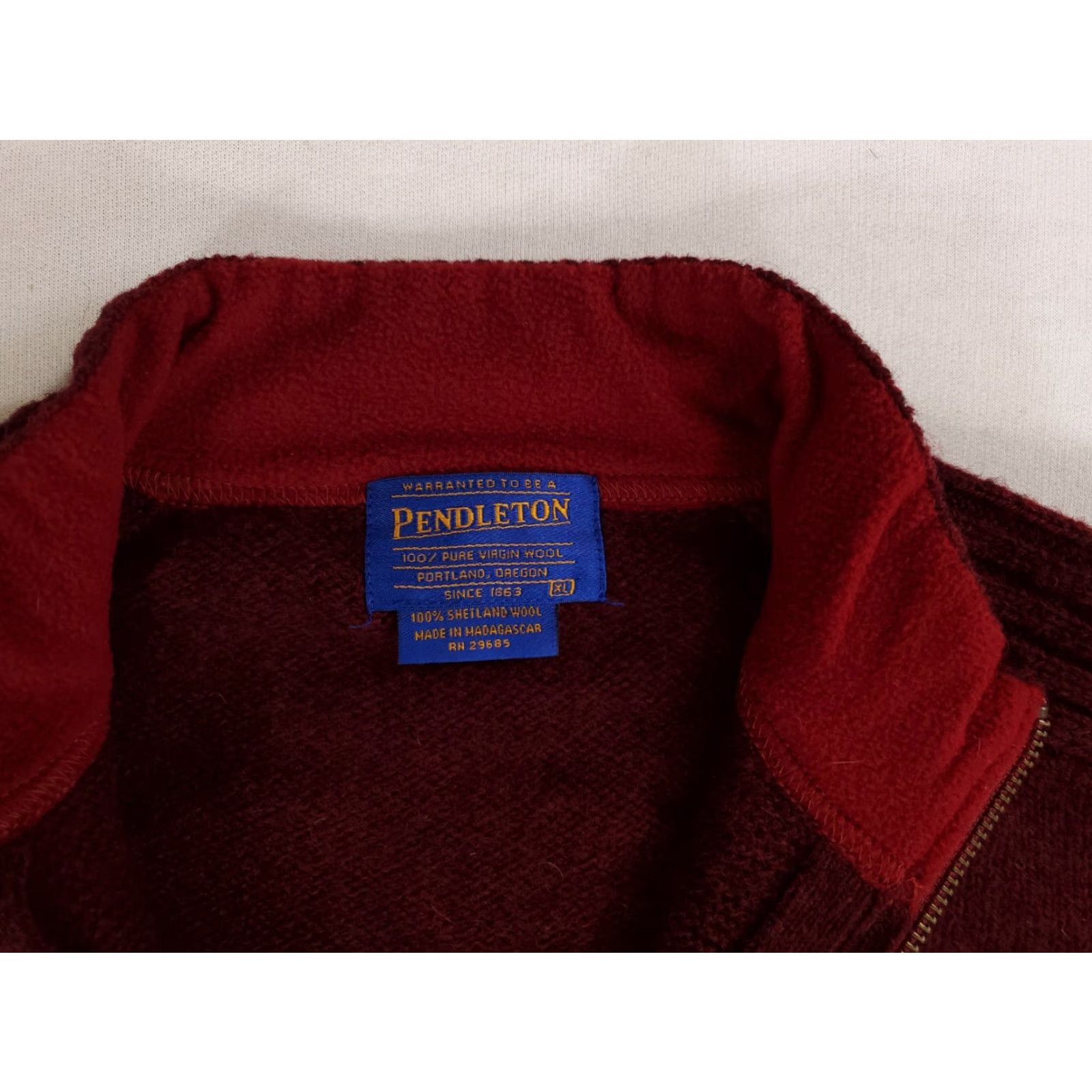 Pendleton VINTAGE Pendleton Sweater 1/4 Zip Wool Red Mens XL Size US XL / EU 56 / 4 - 2 Thumbnail